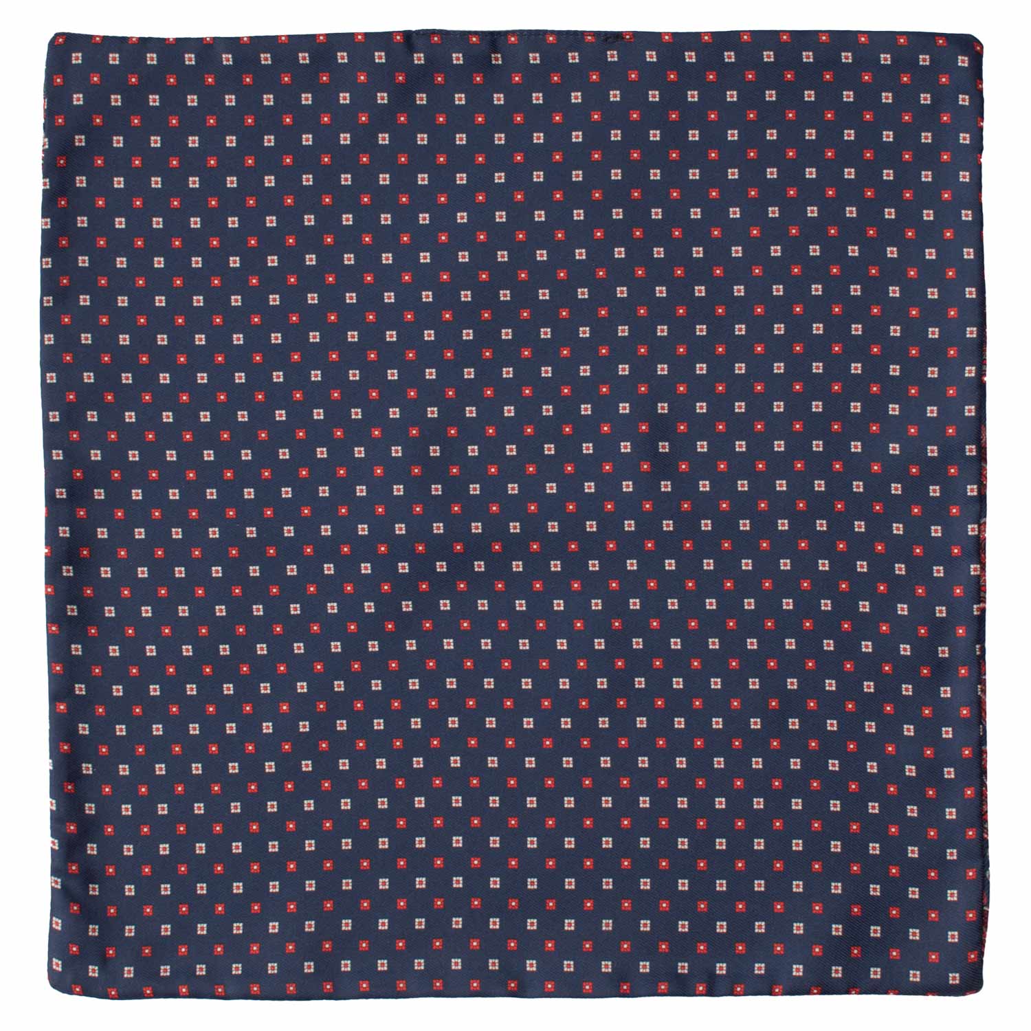 Fazzoletto da Taschino di Seta Double-Face Blu Fantasia Rossa Grigia Bianca POC617 Graffeo Cravatte Made in Italy Intera