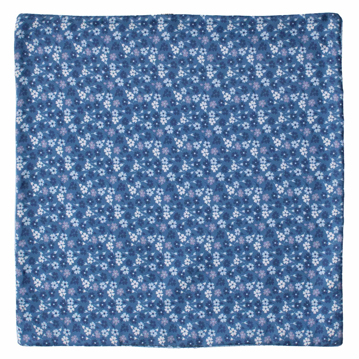 Fazzoletto da Taschino di Seta Double-Face Indaco Fantasia Multicolor POC625 Graffeo Cravatte Made in Italy Intera