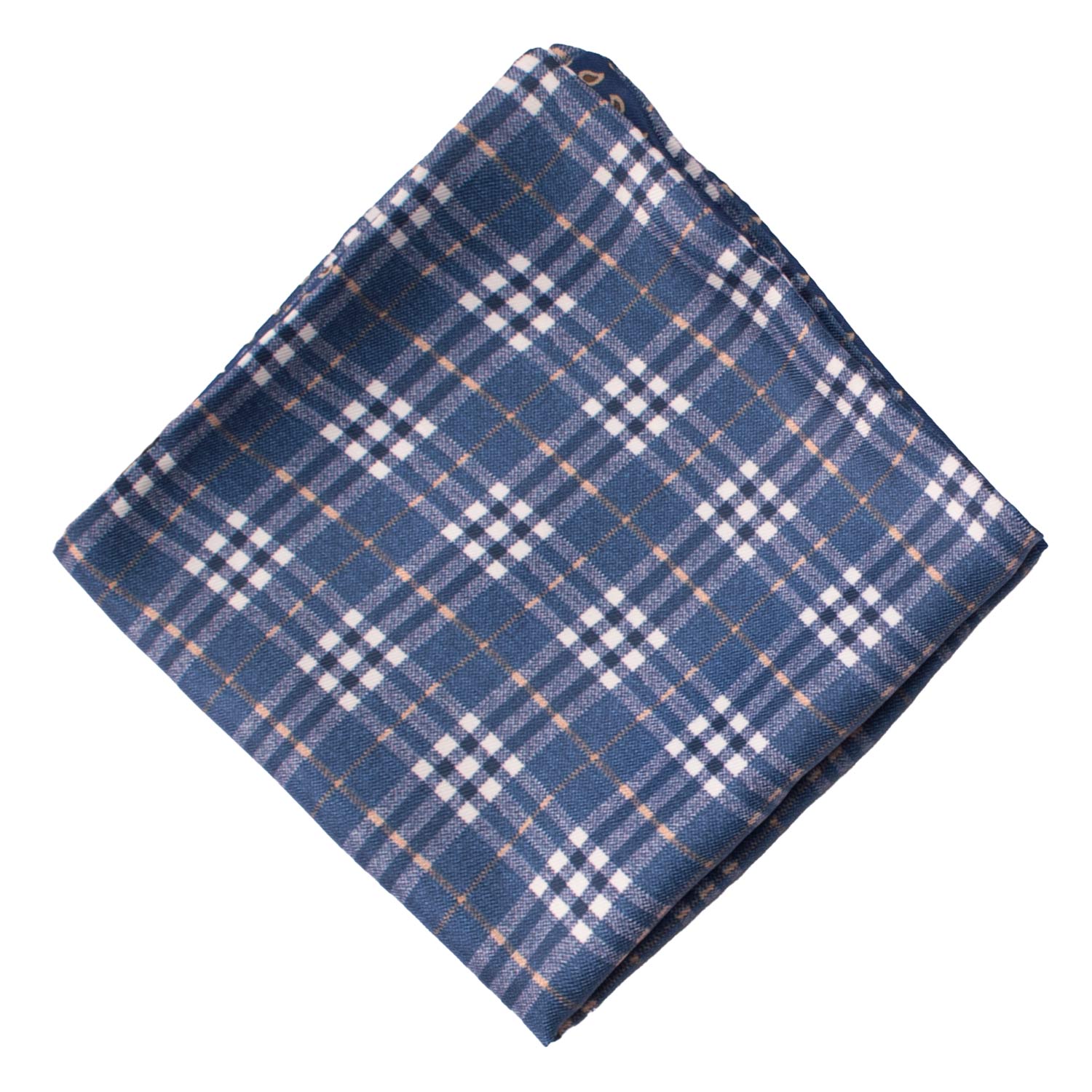 Fazzoletto da Taschino di Seta Double-Face Blu Navy Fantasia Multicolor POC647 Graffeo Cravatte Made in Italy Rombo