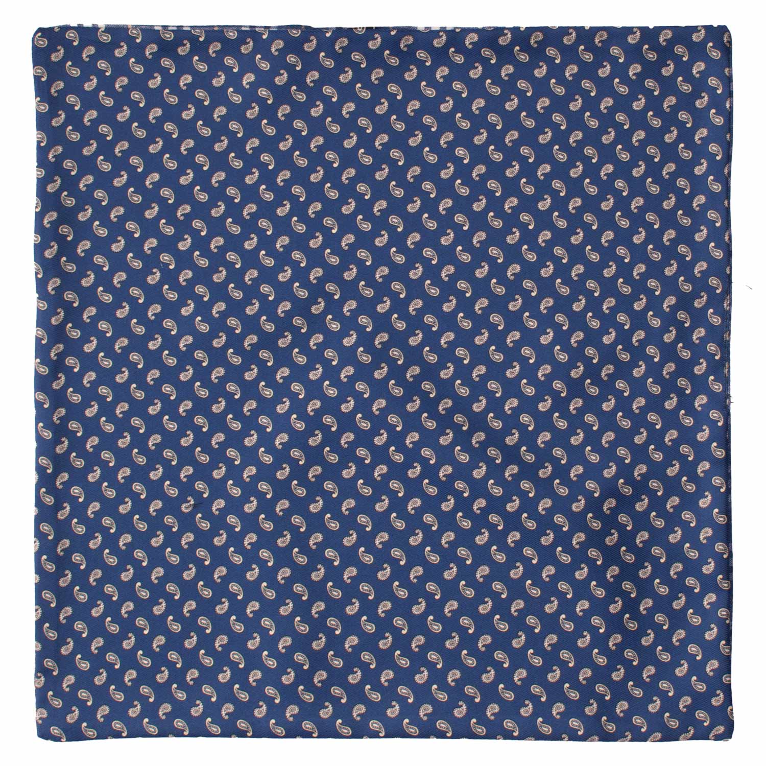 Fazzoletto da Taschino di Seta Double-Face Blu Navy Fantasia Multicolor POC651 Graffeo Cravatte Made in Italy Intera