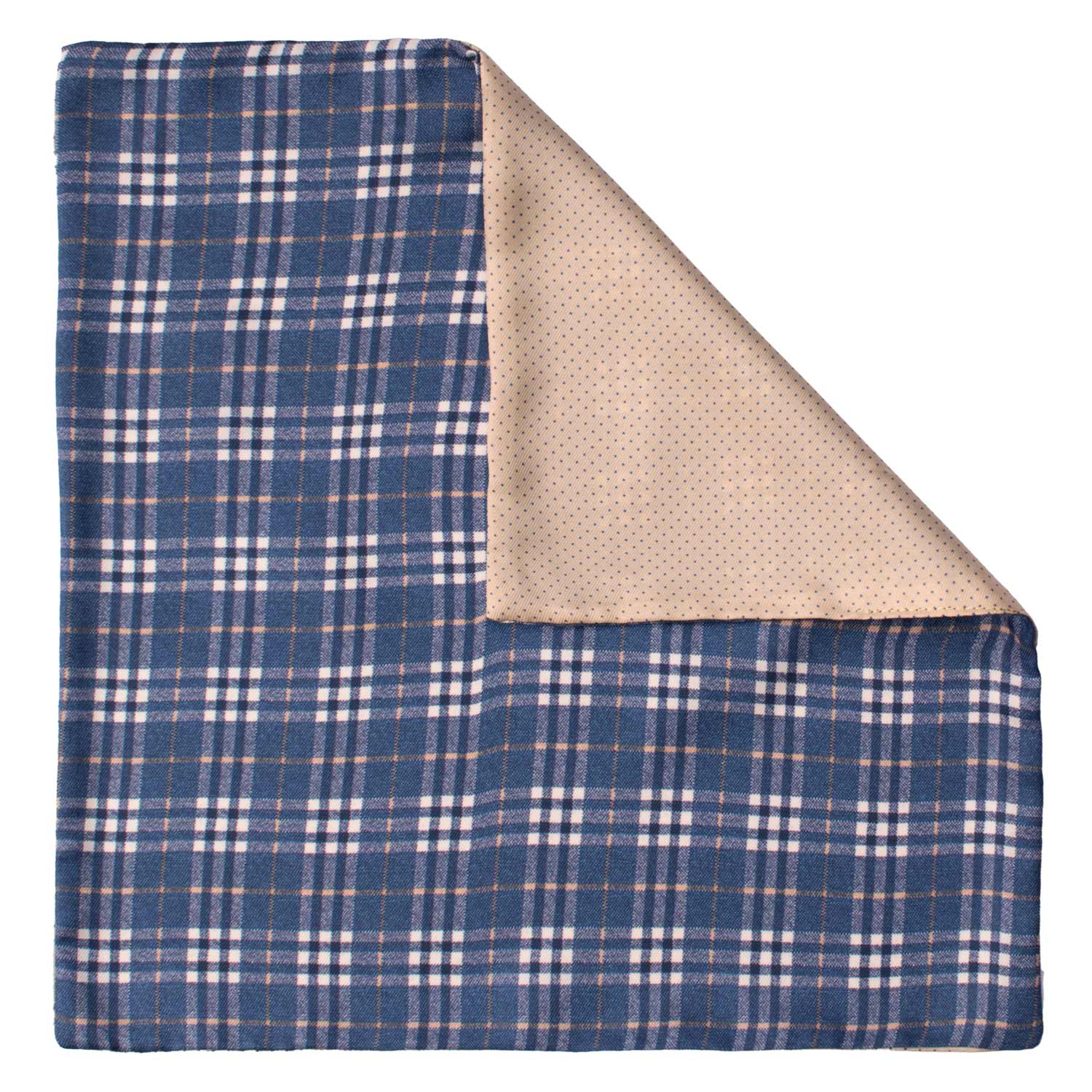 Fazzoletto da Taschino di Seta Double-Face Blu Navy Giallo Chiaro Fantasia Multicolor POC657 Graffeo Cravatte Made in Italy