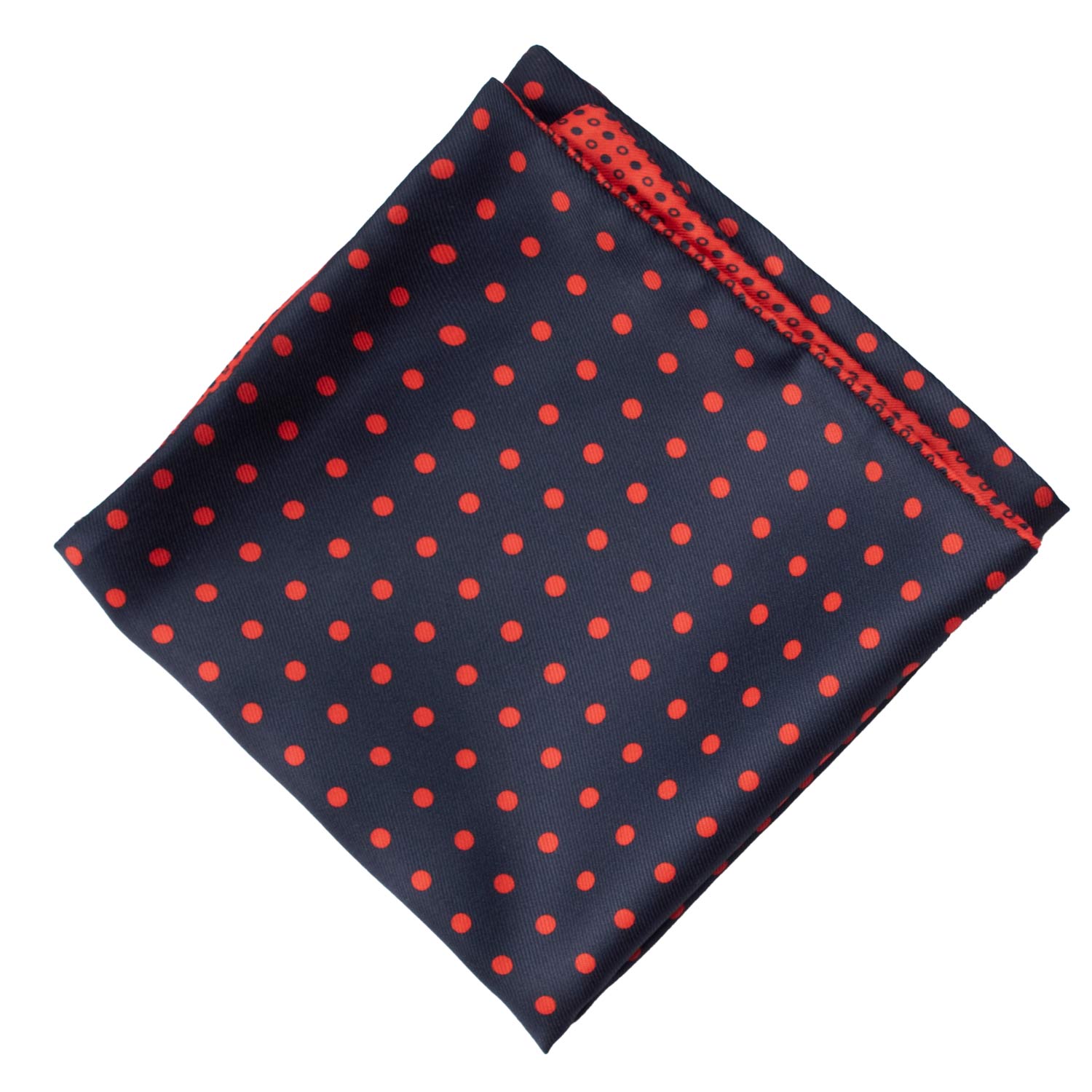 Fazzoletto da Taschino di Seta Double-Face Blu Rosso Fantasia Rossa Blu POC634 Graffeo Cravatte Made in Italy Rombo