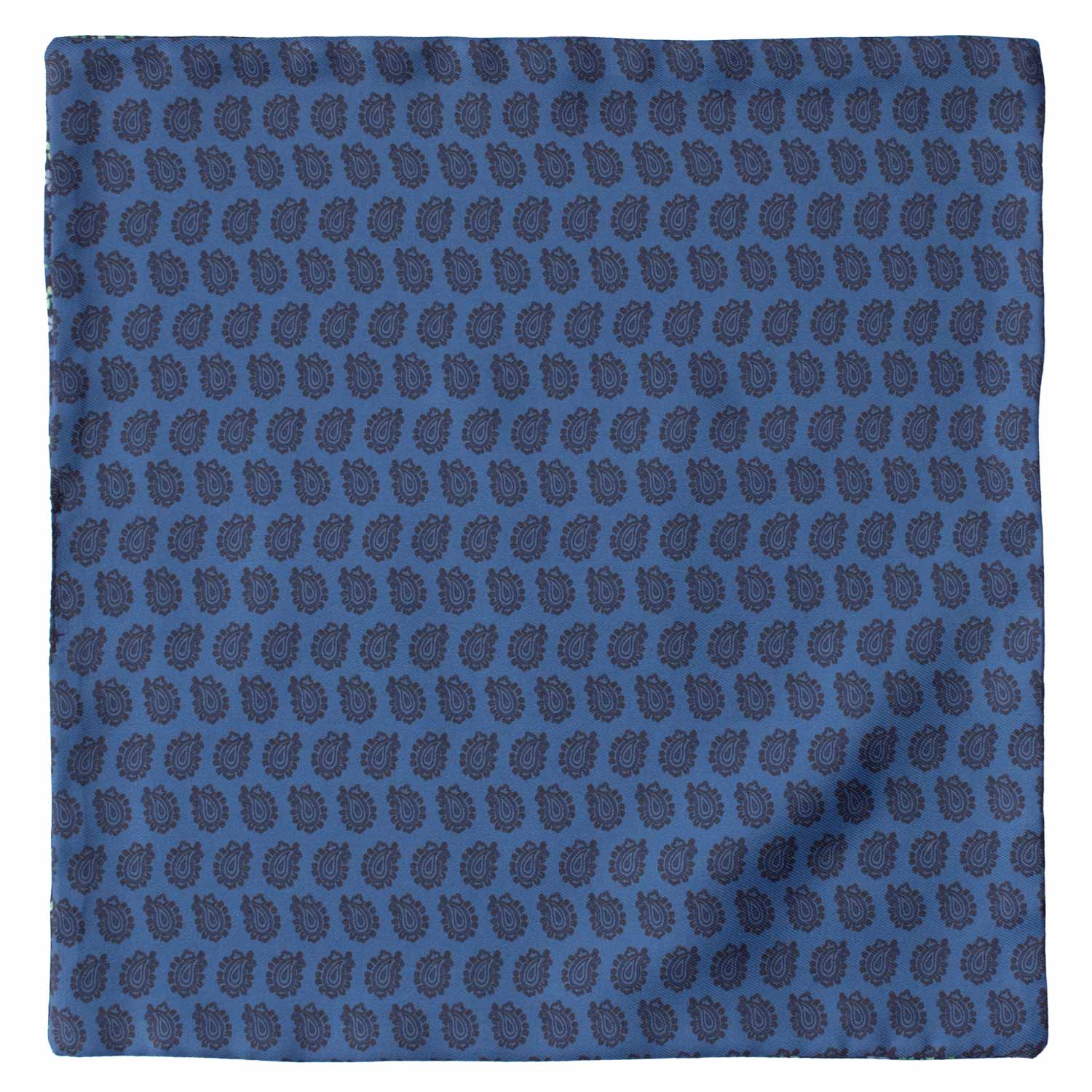 Fazzoletto da Taschino di Seta Double-Face Bluette Blu Fantasia Multicolor POC655 Graffeo Cravatte Made in Italy Intera