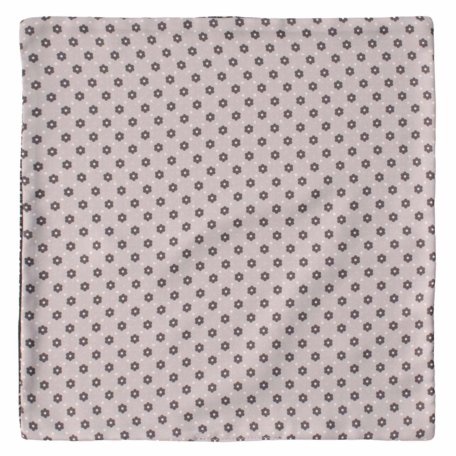 Fazzoletto da Taschino di Seta Double-Face Grigio Nero Fantasia Nera Grigia POC641 Graffeo Cravatte Made in Italy Intera