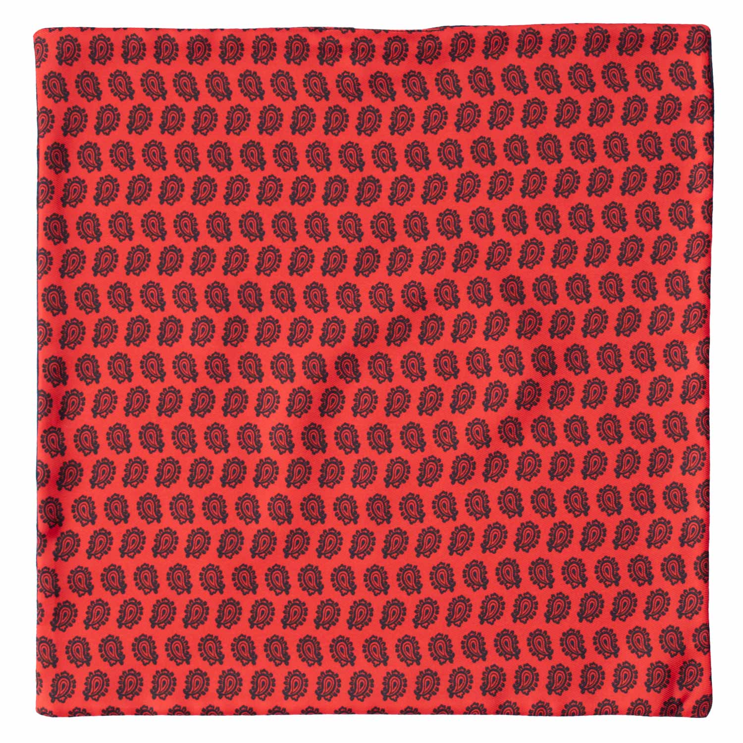 Fazzoletto da Taschino di Seta Double-Face Rosso Blu Paisley Blu Rosso POC616 Graffeo Cravatte Made in Italy Intera