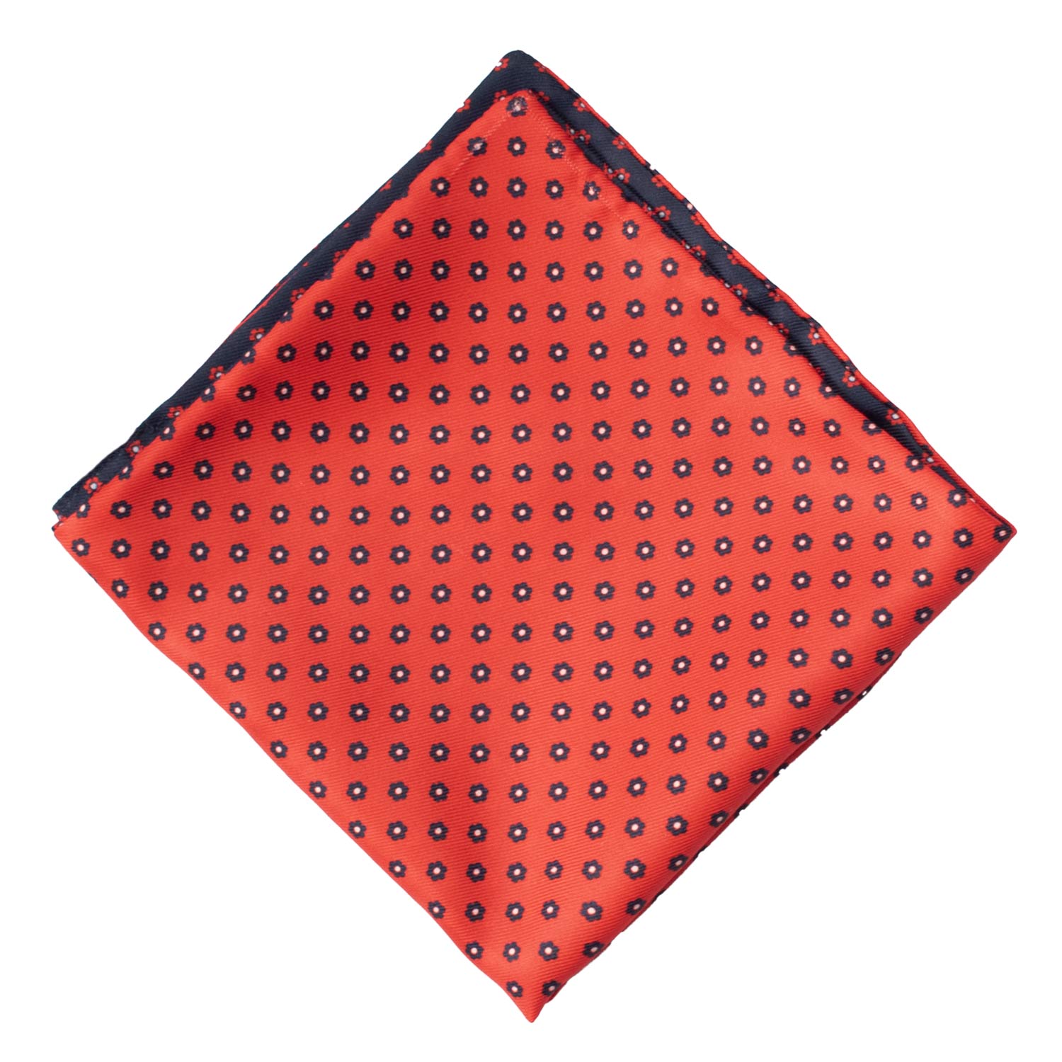 Fazzoletto da Taschino di Seta Double-Face Rosso Blu a Fiori Multicolor POC612 Graffeo Cravatte Made in Italy Rombo