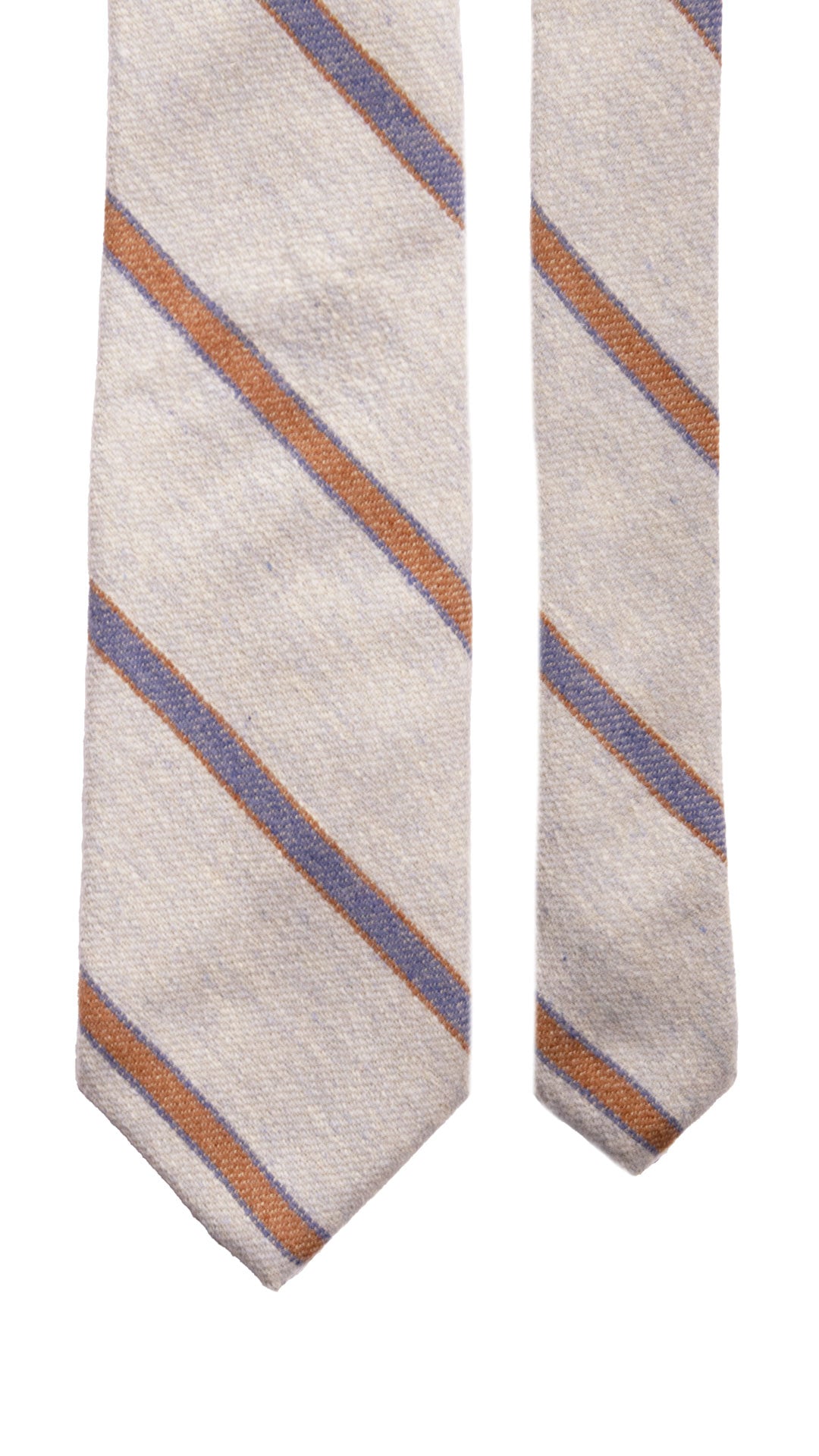 Cravatta-Regimental-in-Lana-Cashmere-Azzurra-Polvere-con-Righe-Bluette-Marrone- L969
Pala