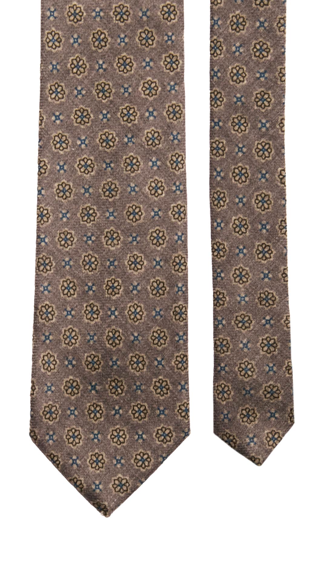 Cravatta-in-Lana-Cashmere-Grigia-a-Fiori-Neri-Bluette- L987
Pala