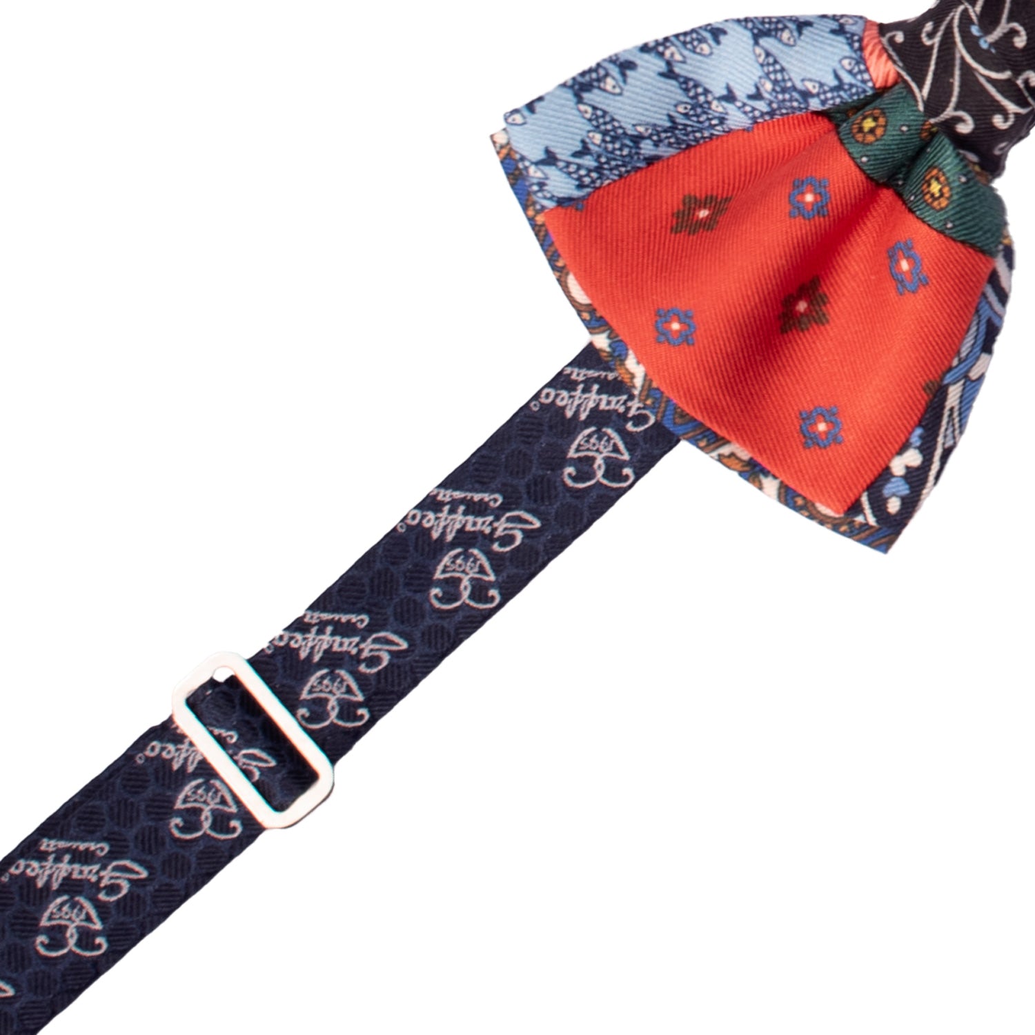 Papillon Annodato Patchwork Stampa di Seta Fantasia Multicolor PATCH1078 Made in Italy Graffeo Cravatte Pre-Tied