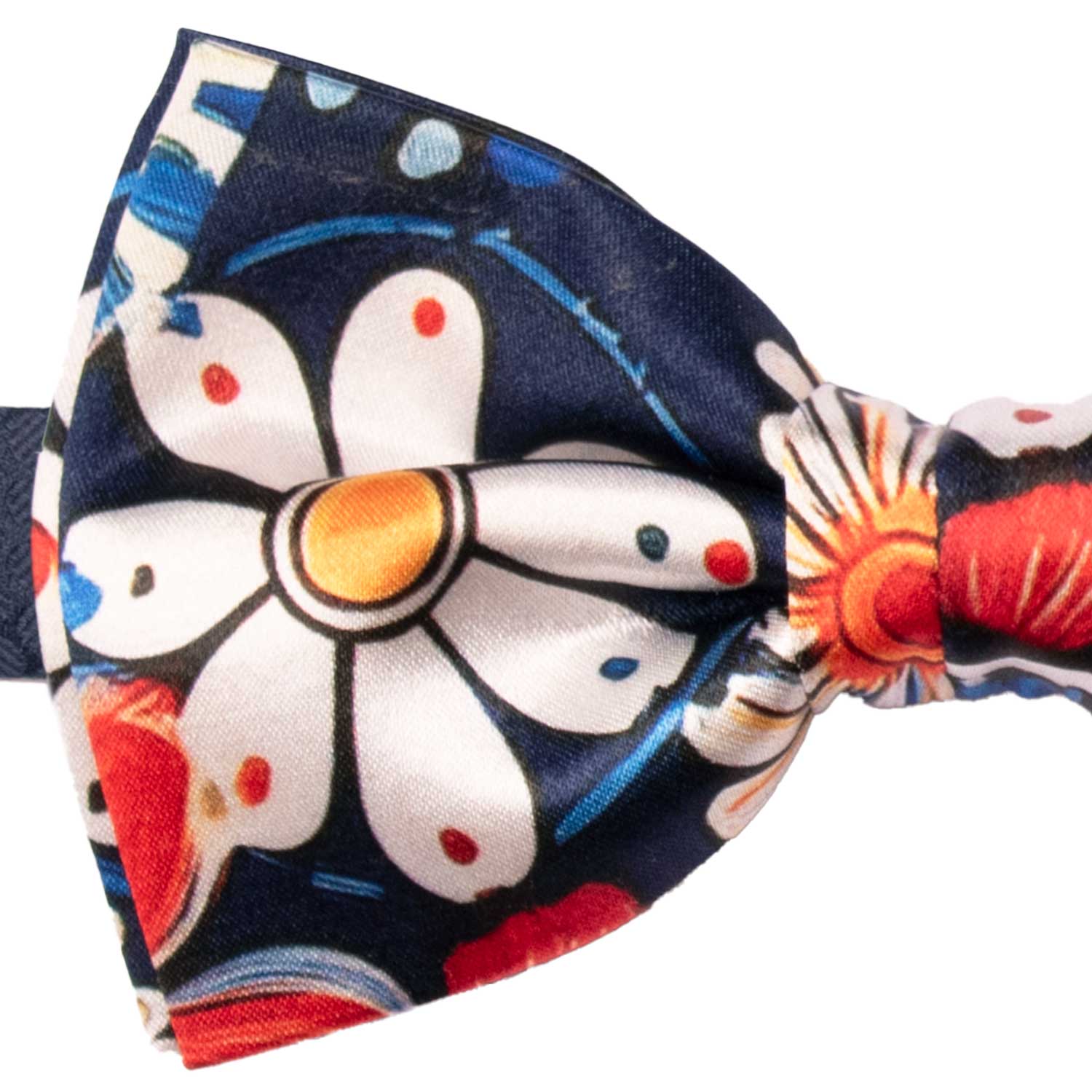 Papillon Annodato Siciliano Stampa di Raso con Maioliche Multicolor PS291 Made in Italy Graffeo Cravatte Dettaglio