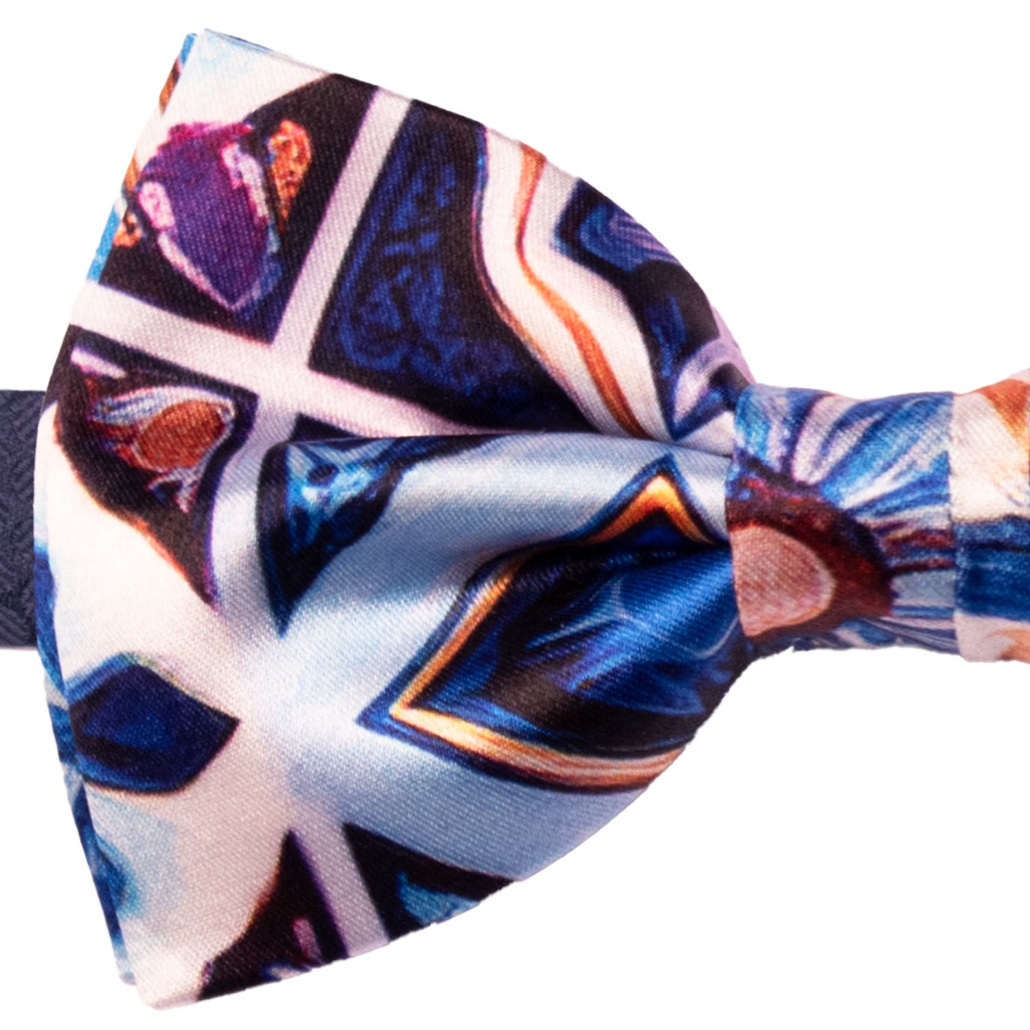 Papillon Annodato Siciliano Stampa di Raso con Maioliche Multicolor PS237 Made in Italy Graffeo Cravatte Dettaglio