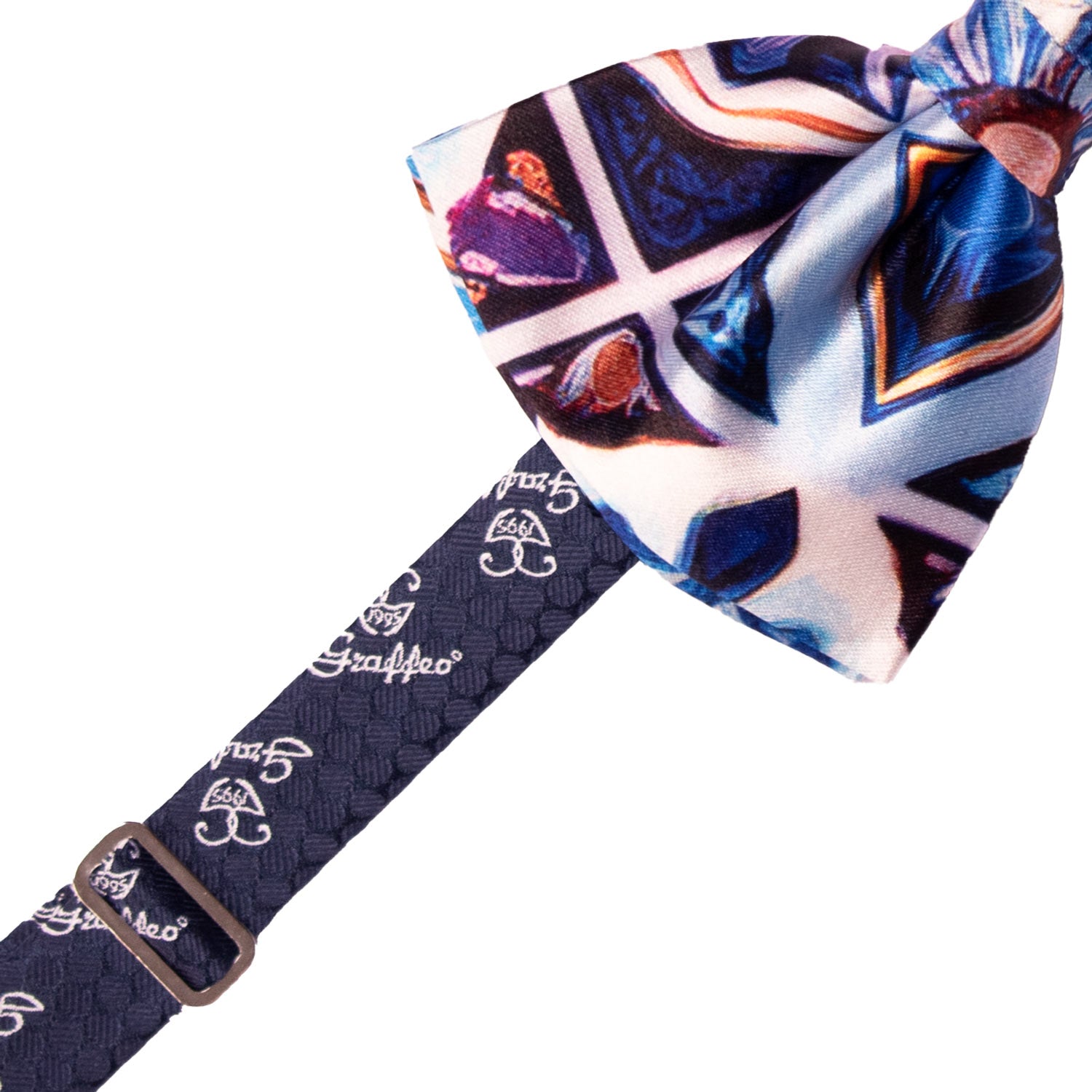 Papillon Annodato Siciliano Stampa di Raso con Maioliche Multicolor PS237 Made in Italy Graffeo Cravatte Pre-Tied