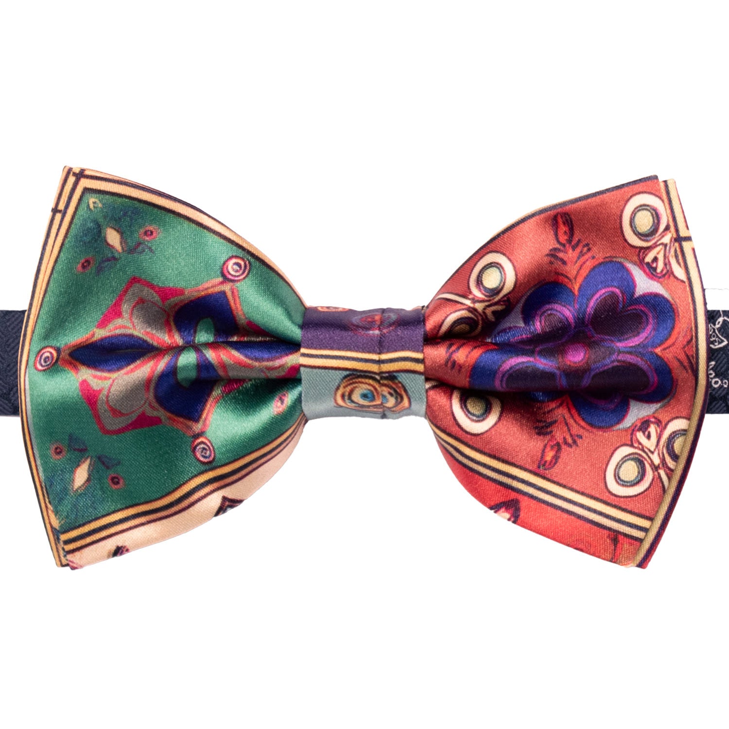 Papillon Annodato Siciliano Stampa di Raso con Maioliche Multicolor PS240 Made in Italy Graffeo Cravatte
