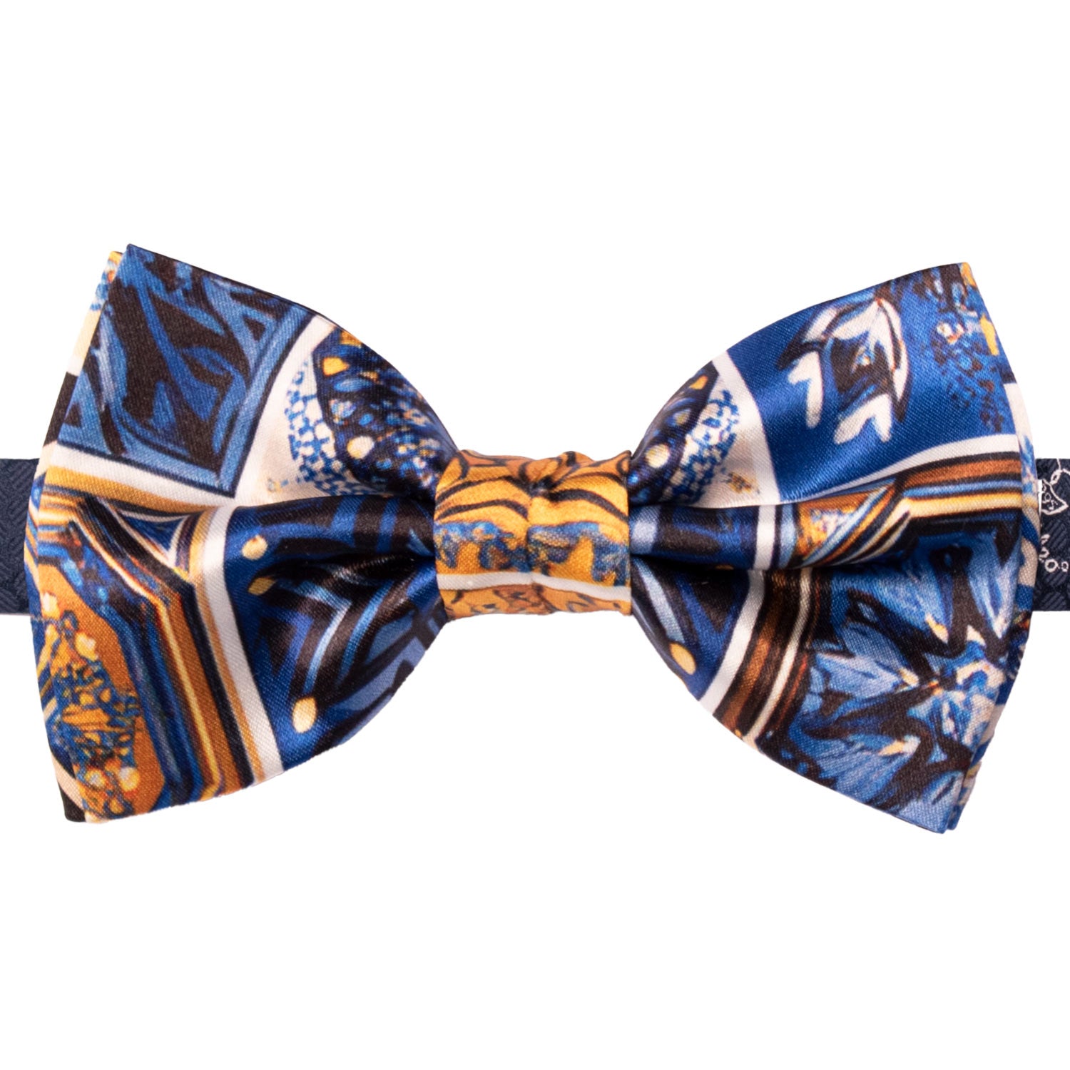 Papillon Annodato Siciliano Stampa di Raso con Maioliche Multicolor PS242 Made in Italy Graffeo Cravatte