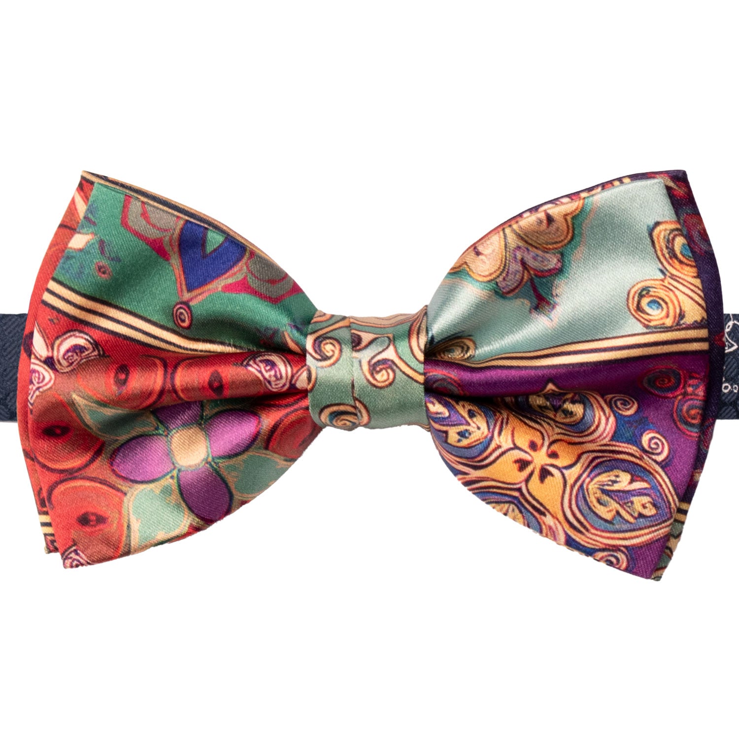 Papillon Annodato Siciliano Stampa di Raso con Maioliche Multicolor PS257 Made in Italy Graffeo Cravatte