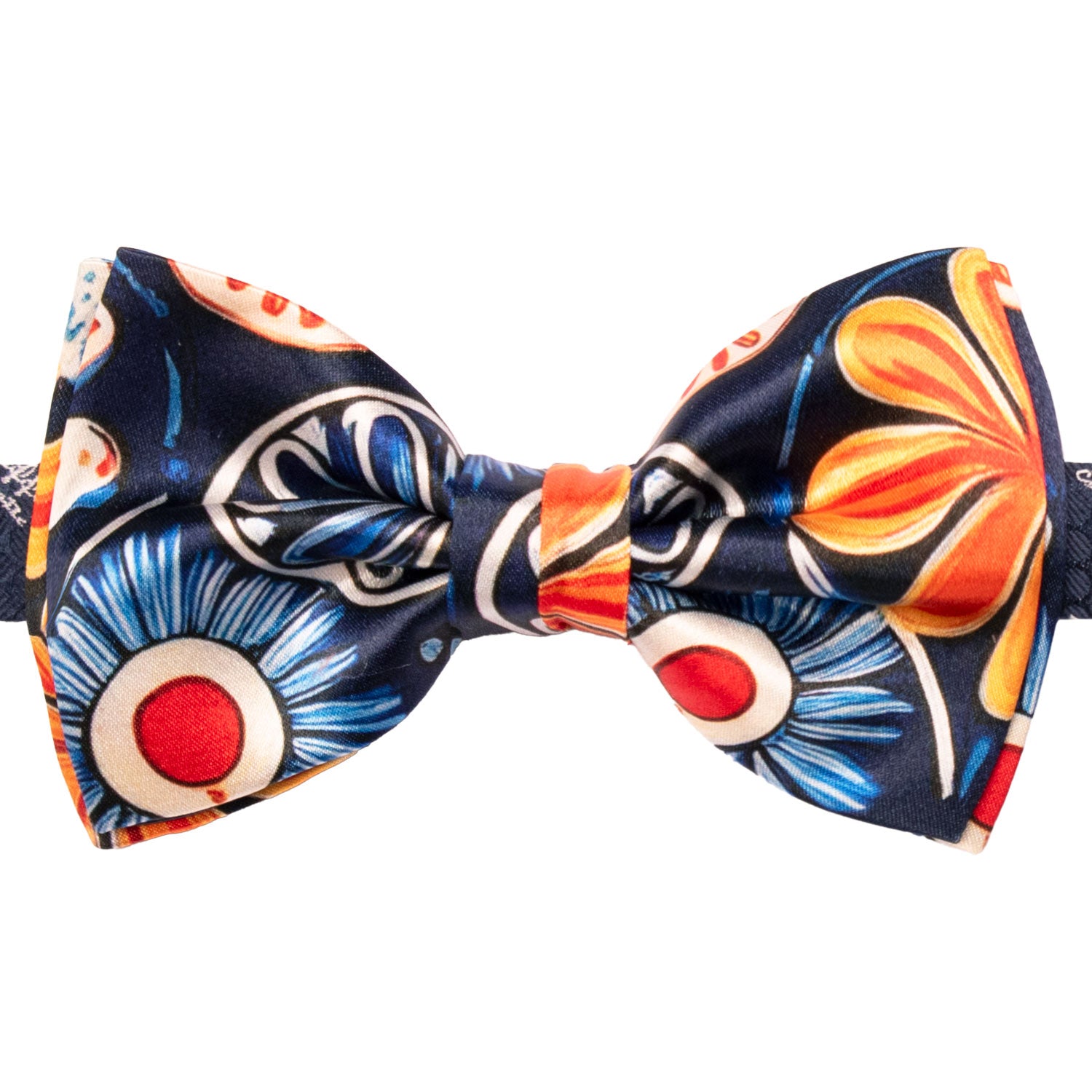 Papillon Annodato Siciliano Stampa di Raso con Maioliche Multicolor PS260 Made in Italy Graffeo Cravatte