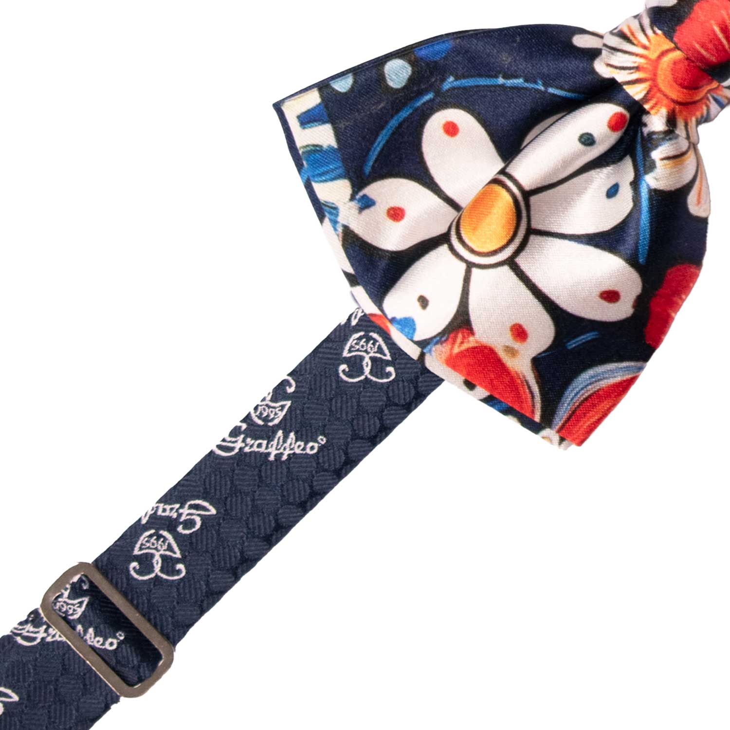 Papillon Annodato Siciliano Stampa di Raso con Maioliche Multicolor PS291 Made in Italy Graffeo Cravatte Pre-Tied