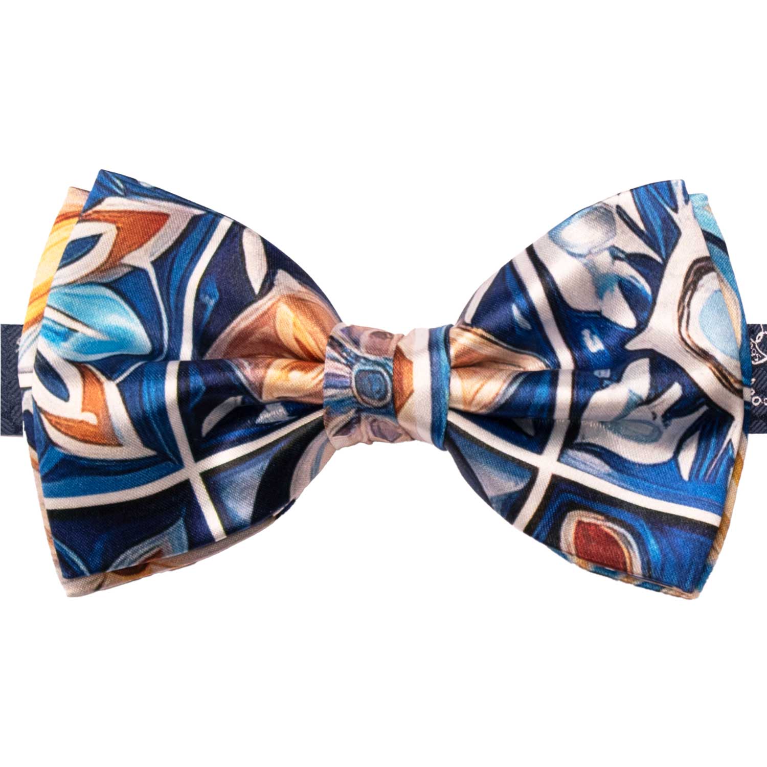 Papillon Annodato Siciliano Stampa di Raso con Maioliche Multicolor PS295 Made in Italy Graffeo Cravatte