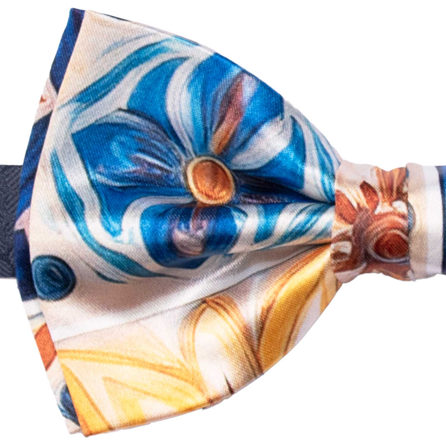 Papillon Annodato Siciliano Stampa di Raso con Maioliche Multicolor PS296 Made in Italy Graffeo Cravatte Dettaglio
