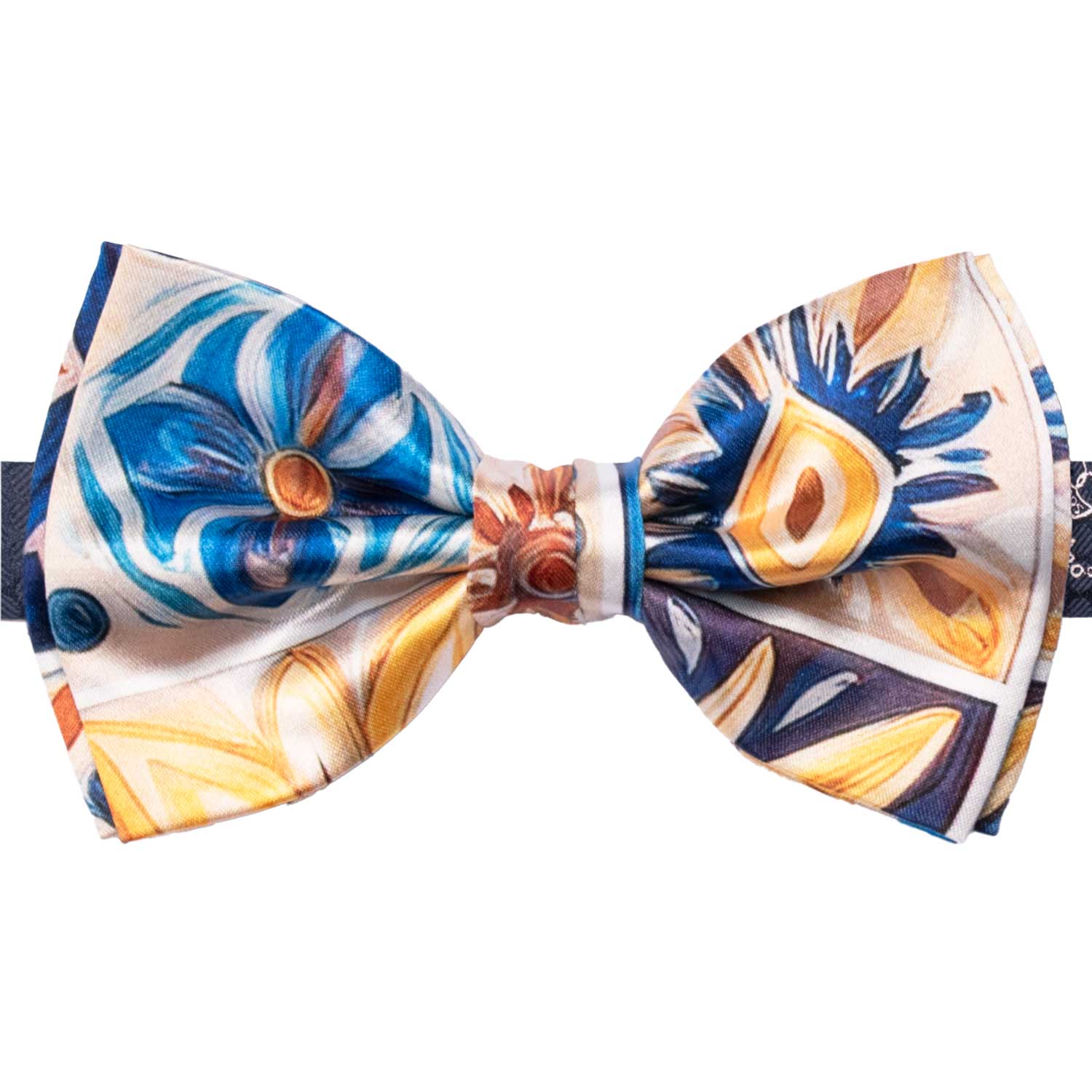 Papillon Annodato Siciliano Stampa di Raso con Maioliche Multicolor PS296 Made in Italy Graffeo Cravatte
