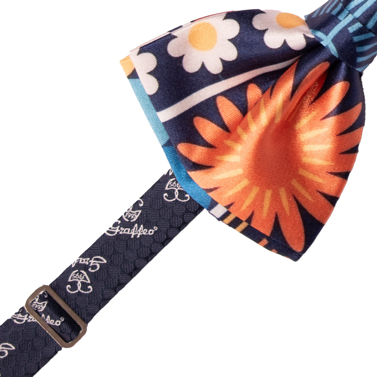 Papillon Annodato Siciliano Stampa di Raso con Maioliche Multicolor PS356 Made in Italy Graffeo Cravatte Pre-Tied