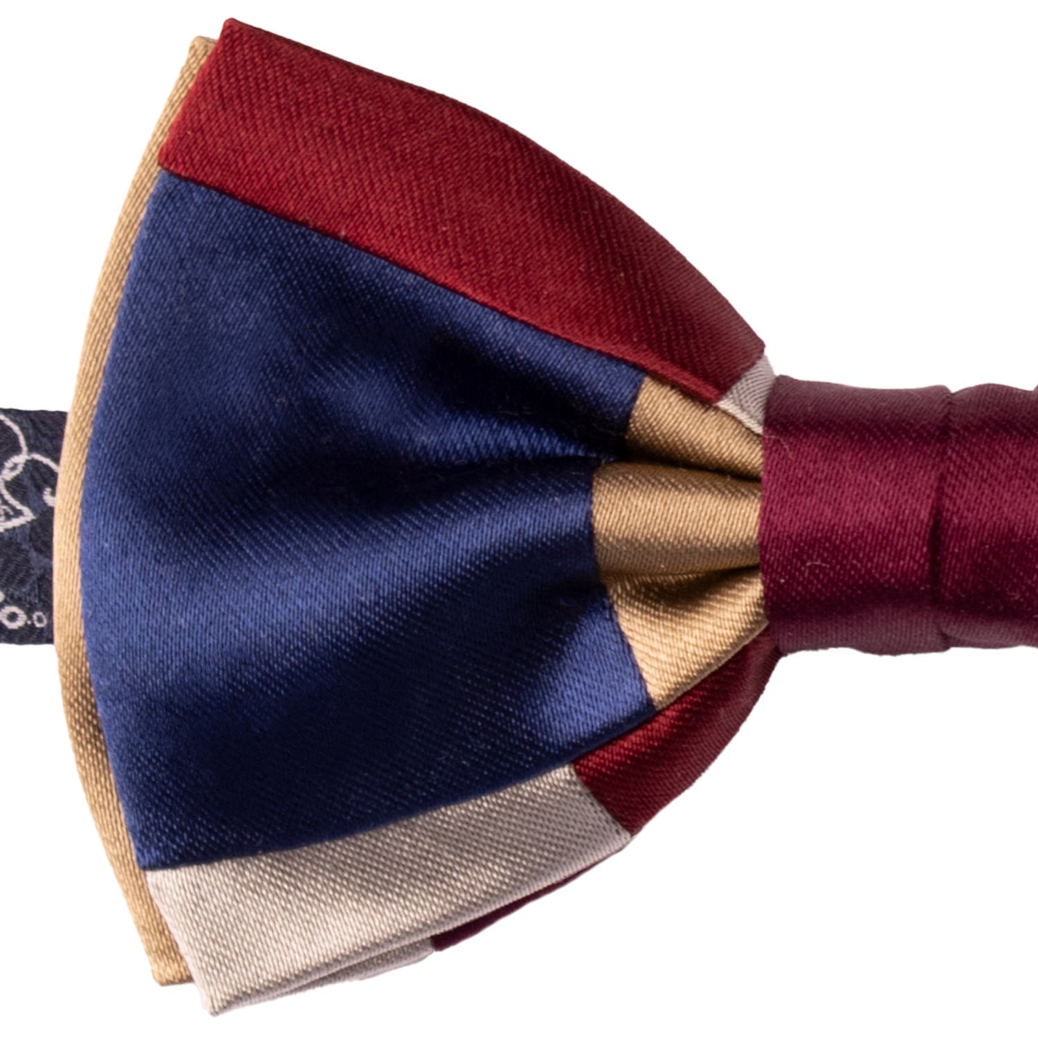 Papillon Annodato Vintage Patchwork di Seta Fantasia Multicolor PATCH1125 Made in Italy Graffeo Cravatte Dettaglio