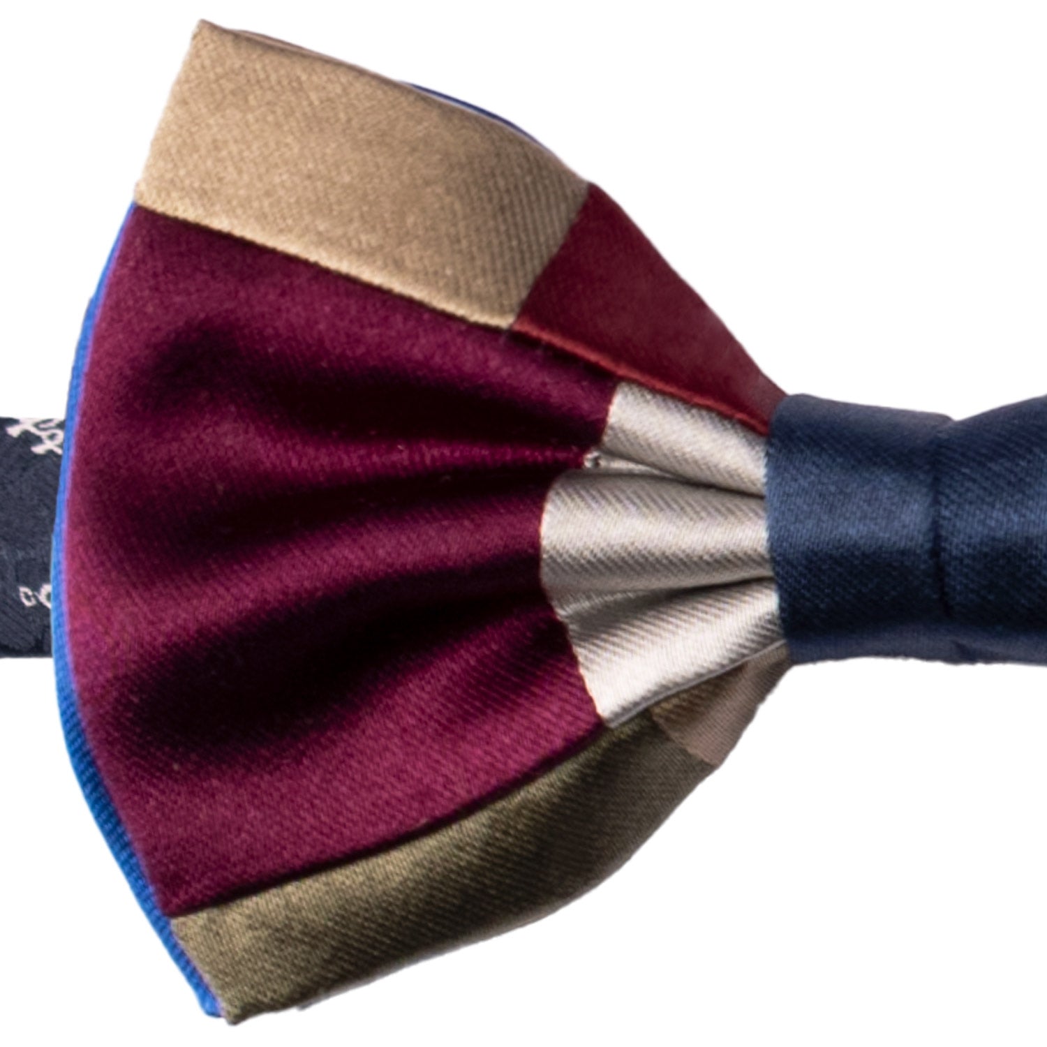 Papillon Annodato Vintage Patchwork Stampa di Seta Fantasia Multicolor PATCH1151 Made in Italy Graffeo Cravatte Dettaglio