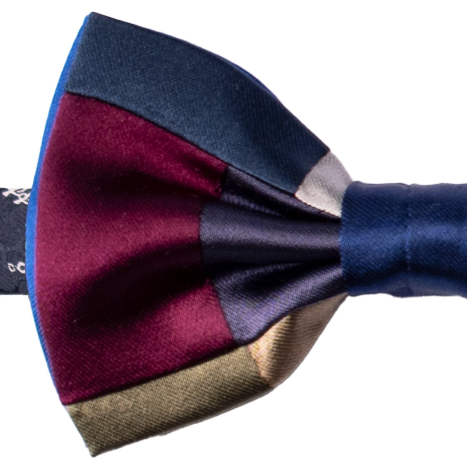 Papillon Annodato Vintage Patchwork Stampa di Seta Fantasia Multicolor PATCH1152 Made in Italy Graffeo Cravatte Dettaglio