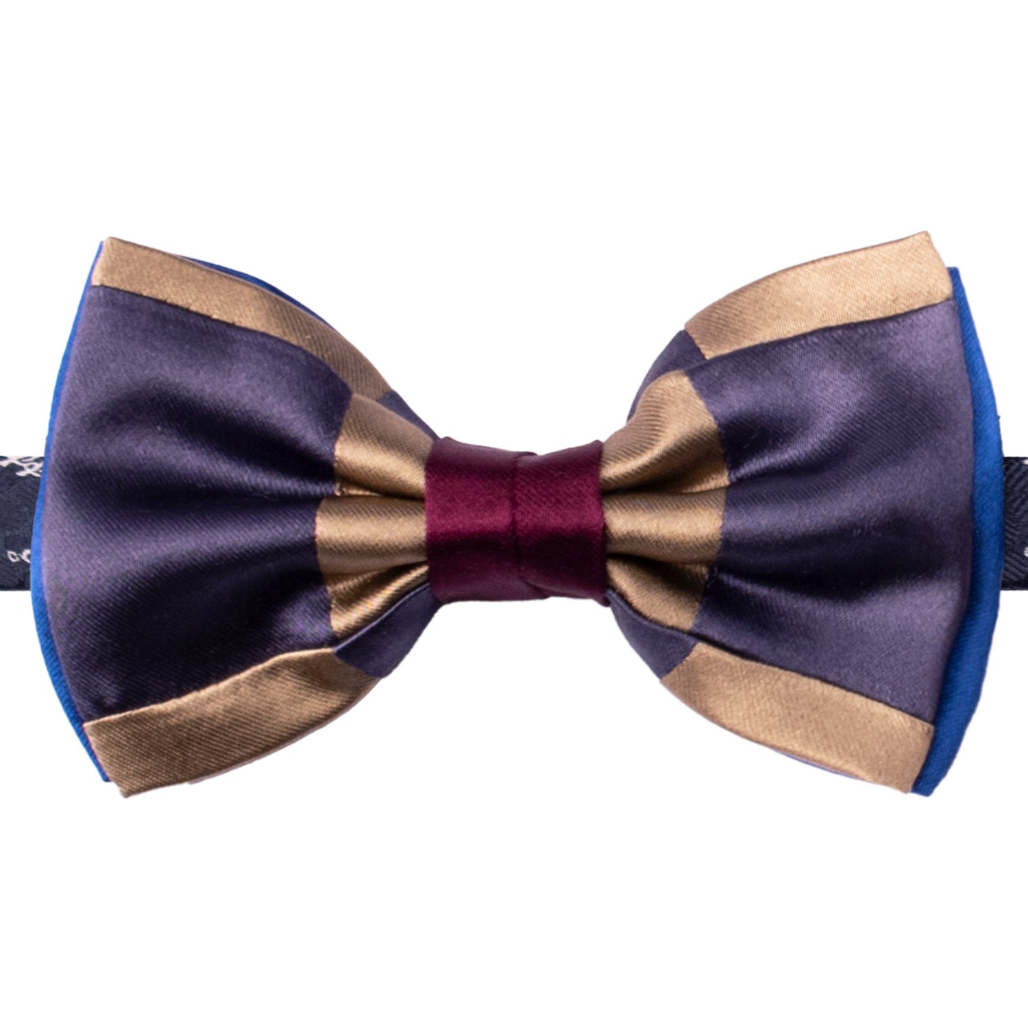 Papillon Annodato Vintage Patchwork Stampa di Seta Viola Bordeaux Beige Fantasia Multicolor PATCH1149 Made in Italy Graffeo Cravatte