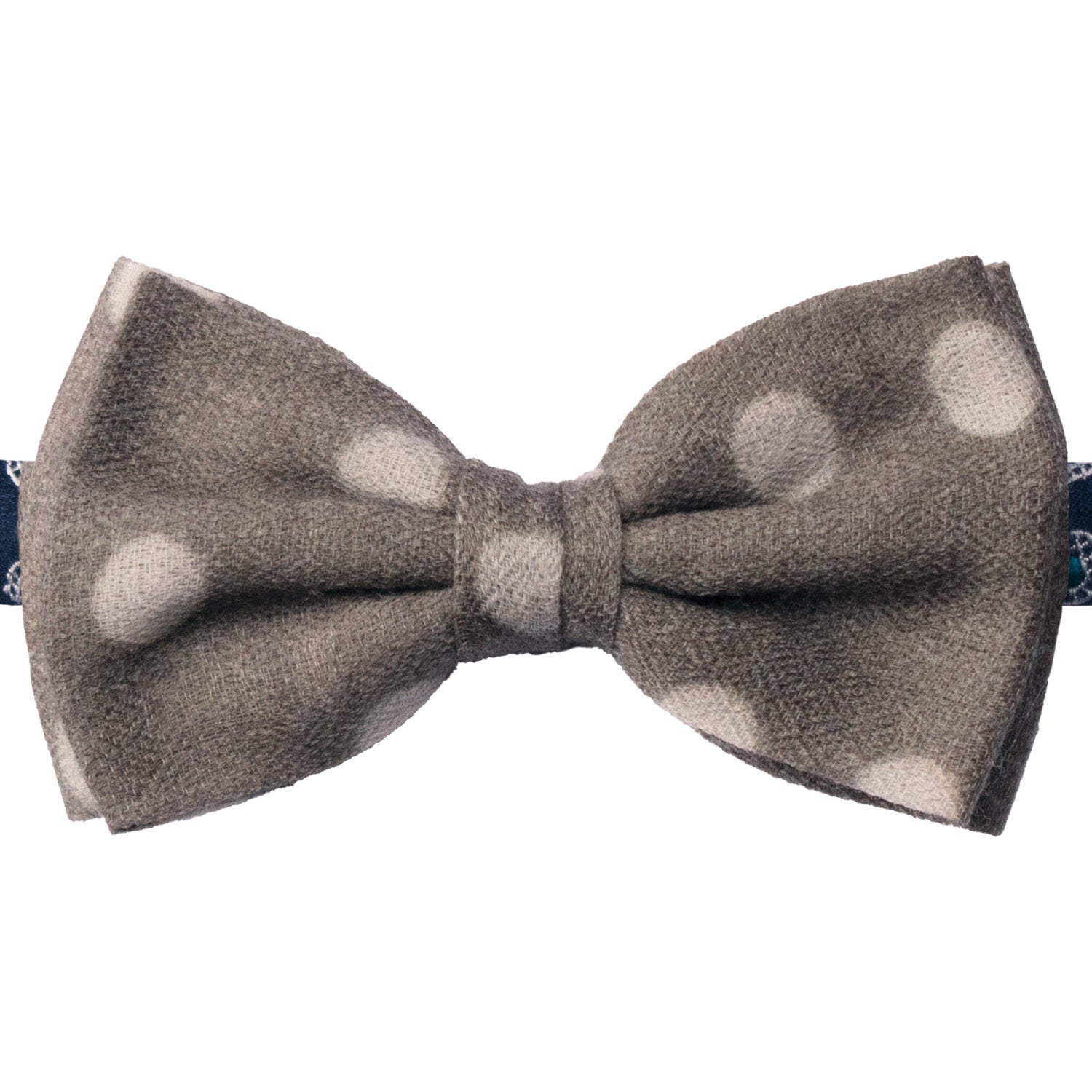 Papillon Annodato Vintage di Cashmere Grigio a Pois Grigio Chiaro PAP1236 Made in Italy Graffeo Cravatte