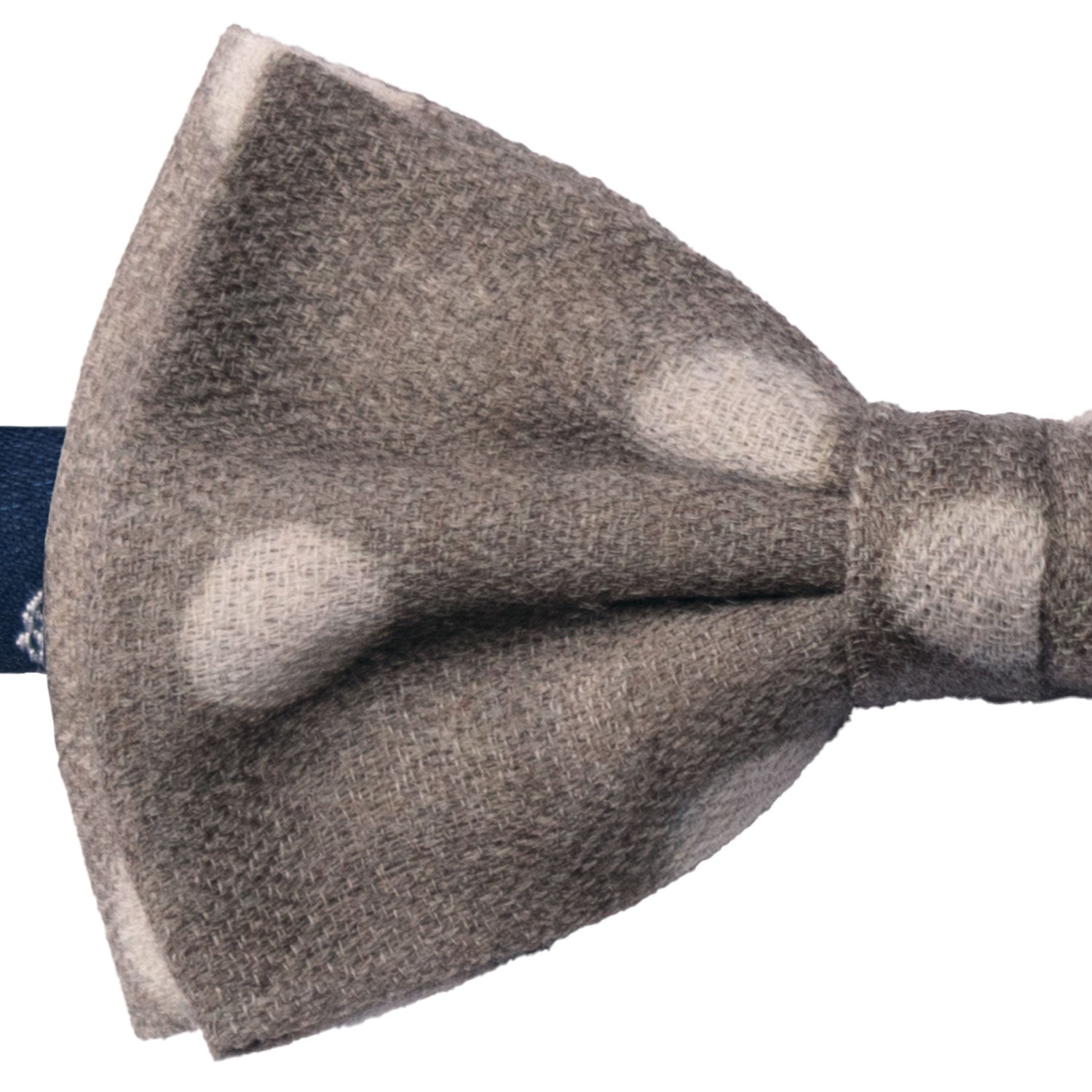 Papillon Annodato Vintage di Cashmere Grigio a Pois Grigio Chiaro PAP1236 Made in Italy Graffeo Cravatte Dettaglio