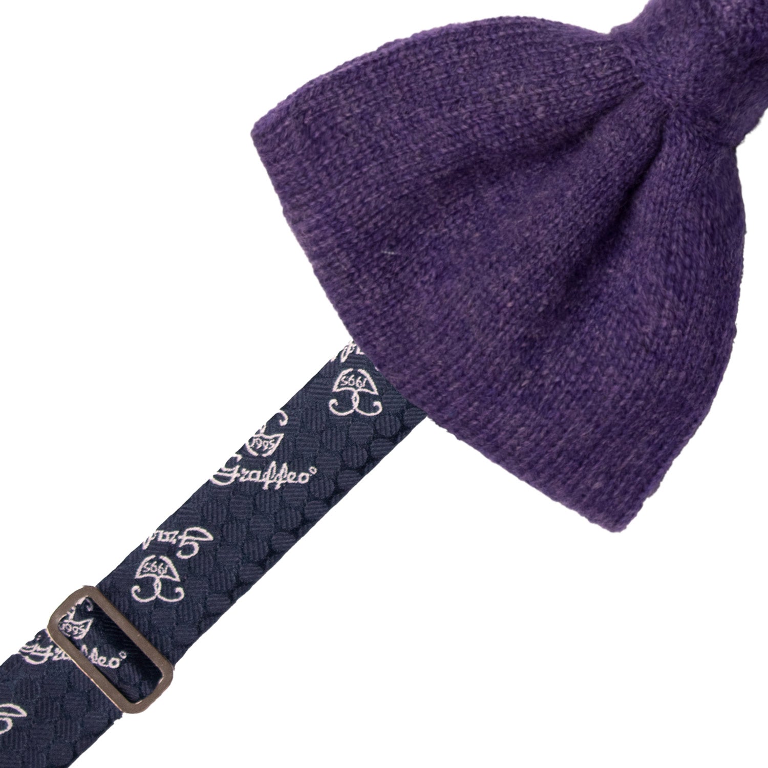 Papillon Annodato Vintage di Cashmere Viola PAP1279 Made in Italy Graffeo Cravatte Pre-Tied