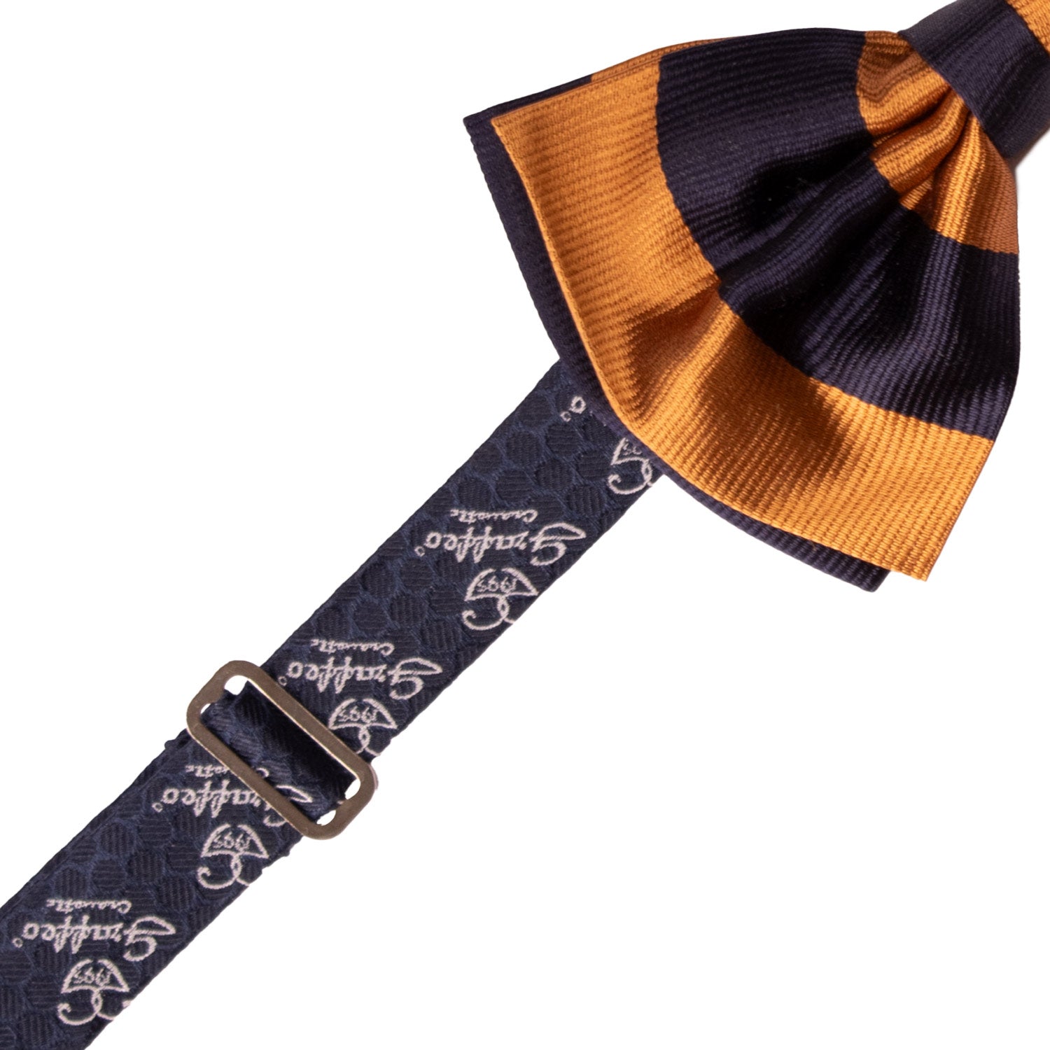 Papillon-Annodato-di-Seta-a-Righe-Blu-Ruggine-PAP1178
Pre-Tied