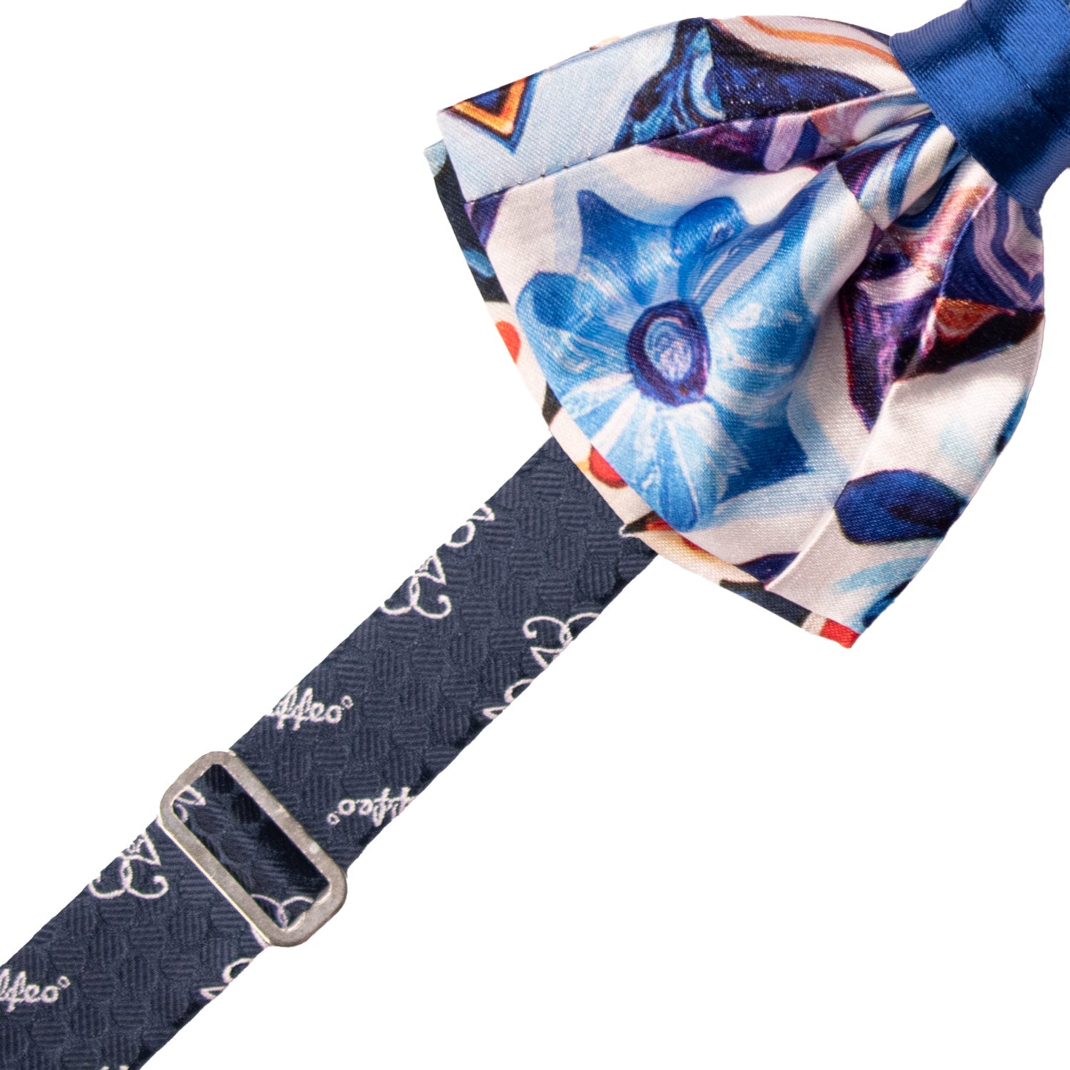 Papillon Siciliano Annodato Vintage Patchwork di Raso con Maioliche Multicolor PATCH1210 Made in Italy Graffeo Cravatte Pre-Tied