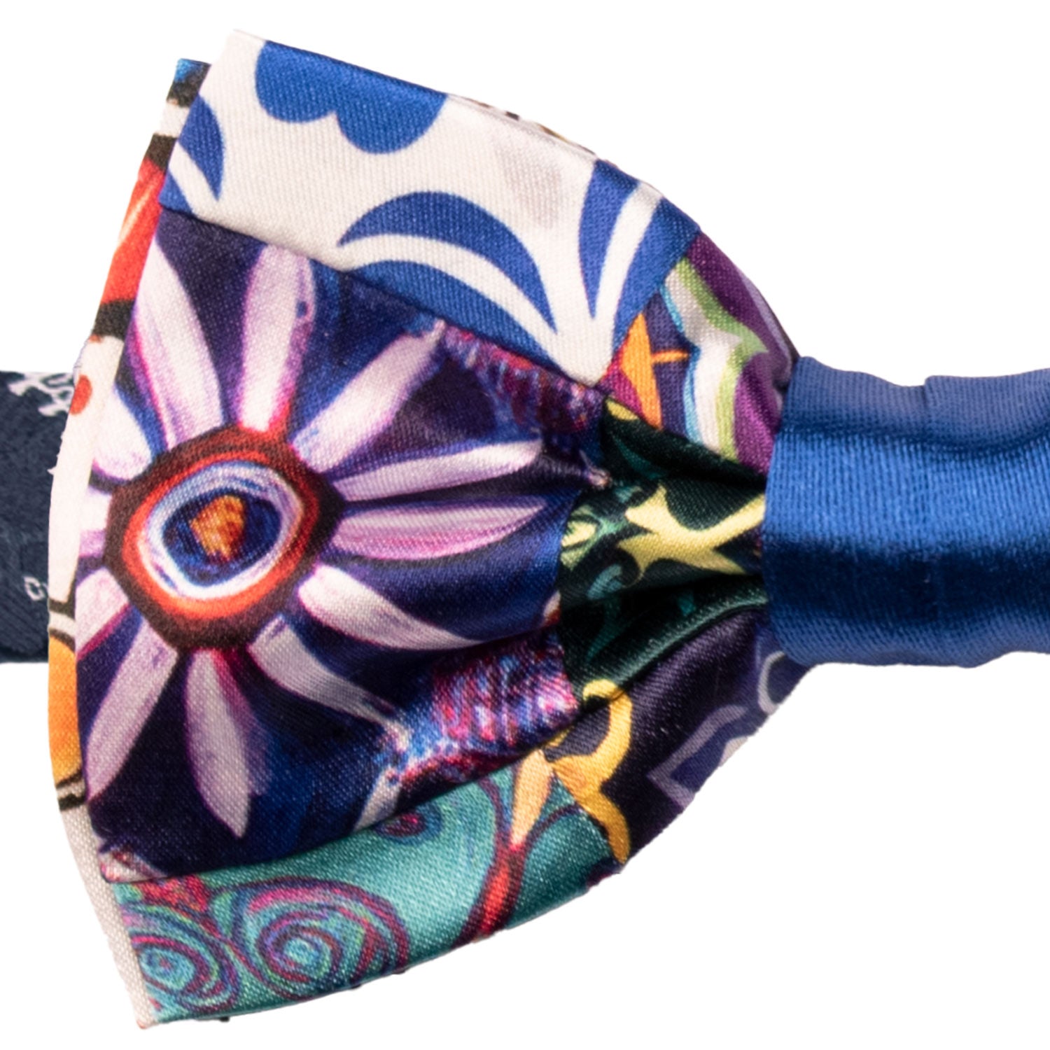 Papillon Siciliano Annodato Vintage Patchwork di Raso con Maioliche Multicolor PATCH1211 Made in Italy Graffeo Cravatte Dettaglio