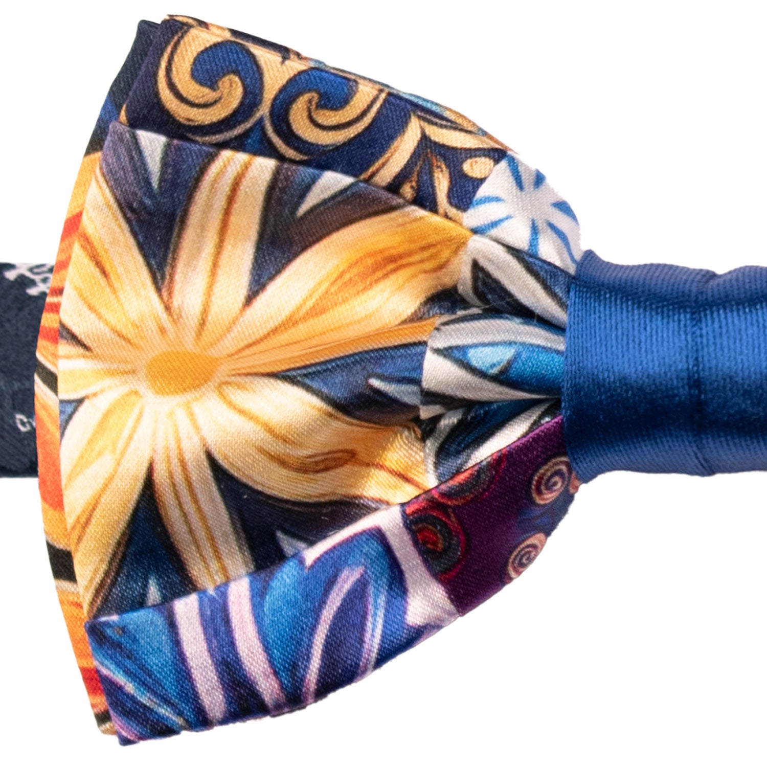 Papillon Siciliano Annodato Vintage Patchwork di Raso con Maioliche Multicolor PATCH1212 Made in Italy Graffeo Cravatte Dettaglio