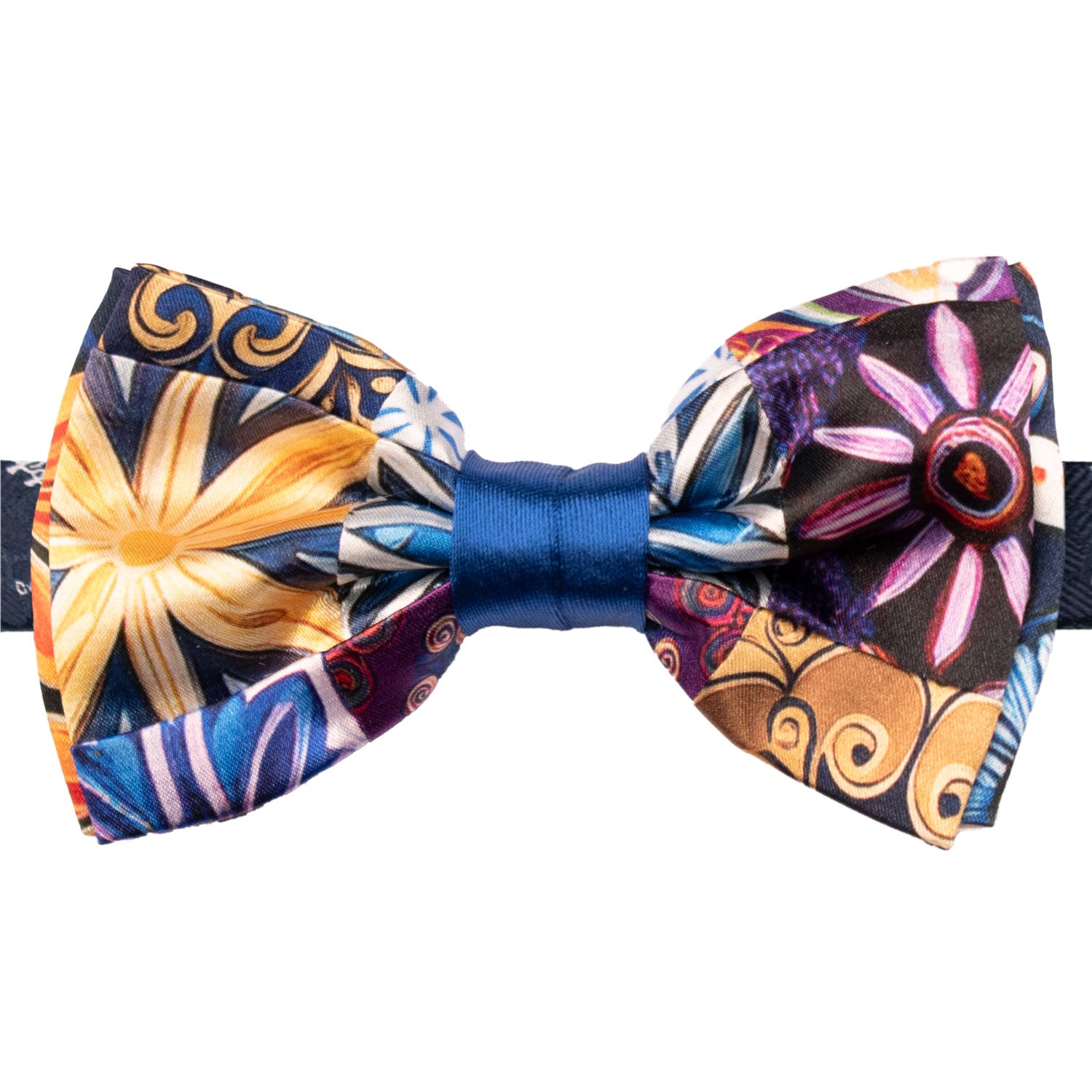Papillon Siciliano Annodato Vintage Patchwork di Raso con Maioliche Multicolor PATCH1212 Made in Italy Graffeo Cravatte