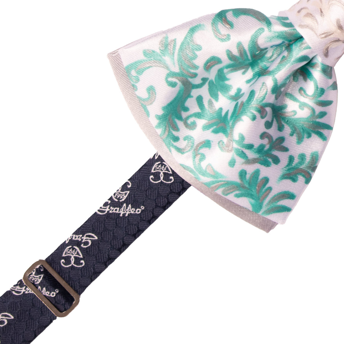 Papillon Siciliano Sartoriale Bianco Dipinto a Mano by Giovanna Perricone PS317 Made in Italy Graffeo Cravatte Pre-Tied
