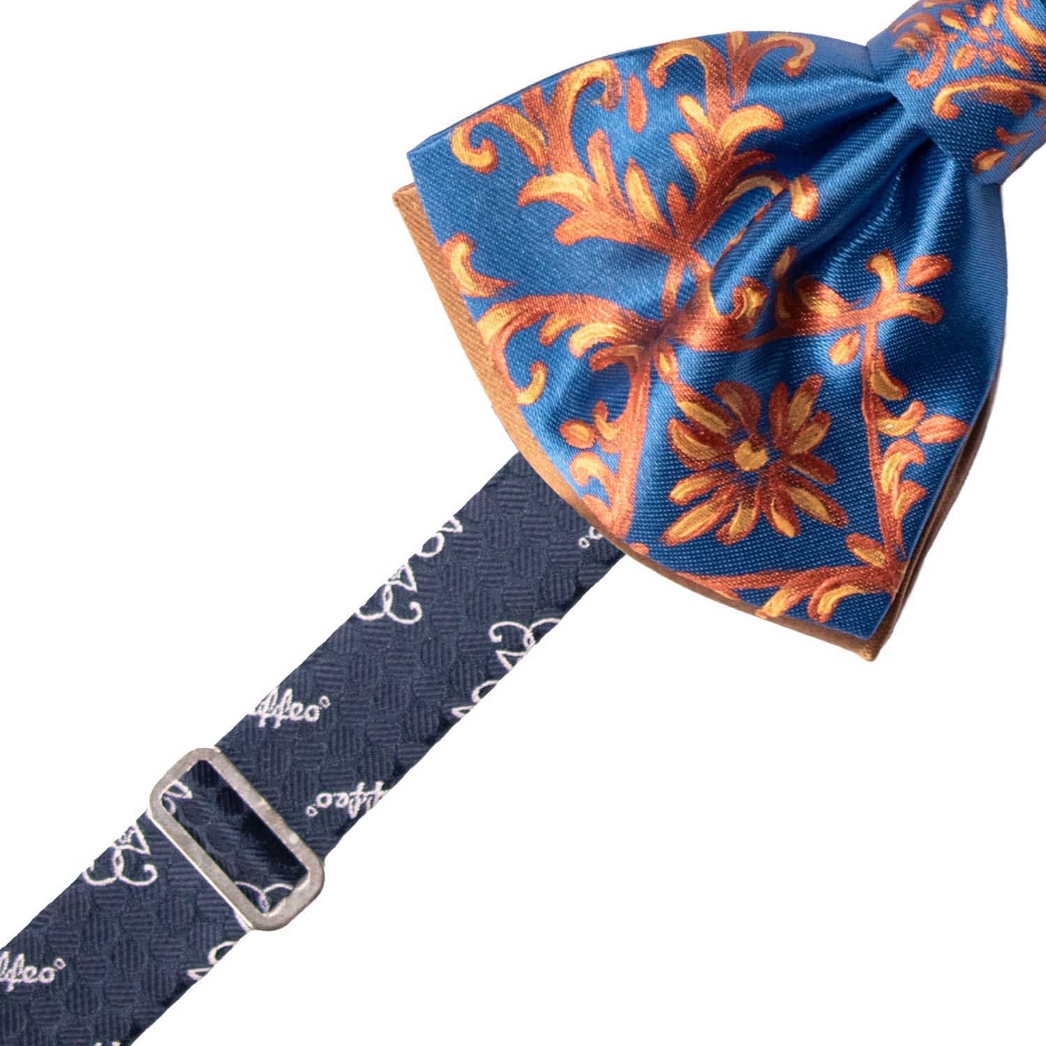 Papillon Siciliano Sartoriale Bluette Dipinto a Mano by Giovanna Perricone PS234 Made in Italy Graffeo Cravatte Pre-Tied