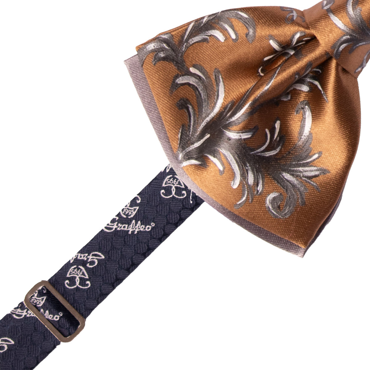 Papillon Siciliano Sartoriale Color Bronzo Dipinto a Mano by Giovanna Perricone PS327 Made in Italy Graffeo Cravatte Pre-Tied