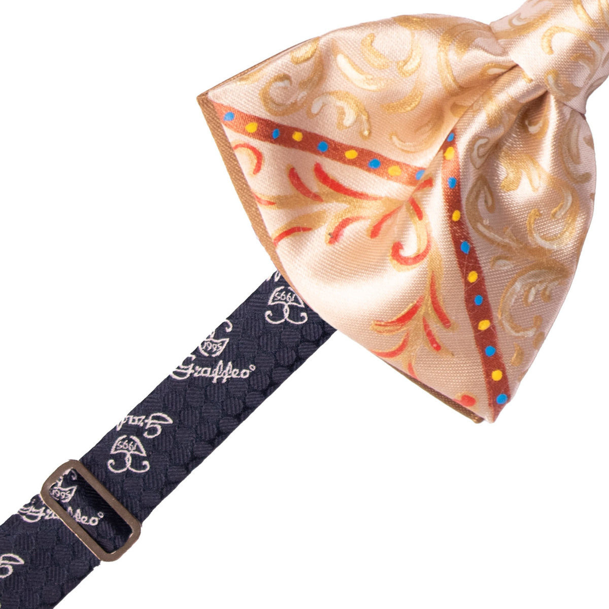 Papillon Siciliano Sartoriale Color Champagne Dipinto a Mano by Giovanna Perricone PS325 Made in Italy Graffeo Cravatte Pre-Tied