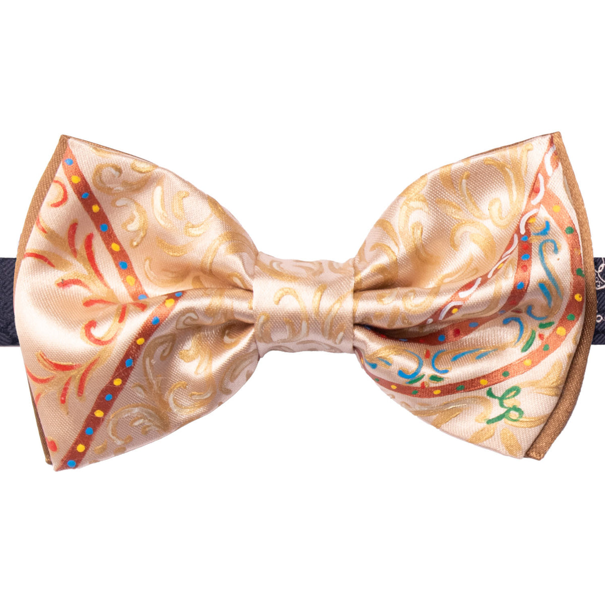 Papillon Siciliano Sartoriale Color Champagne Dipinto a Mano by Giovanna Perricone PS325 Made in Italy Graffeo Cravatte