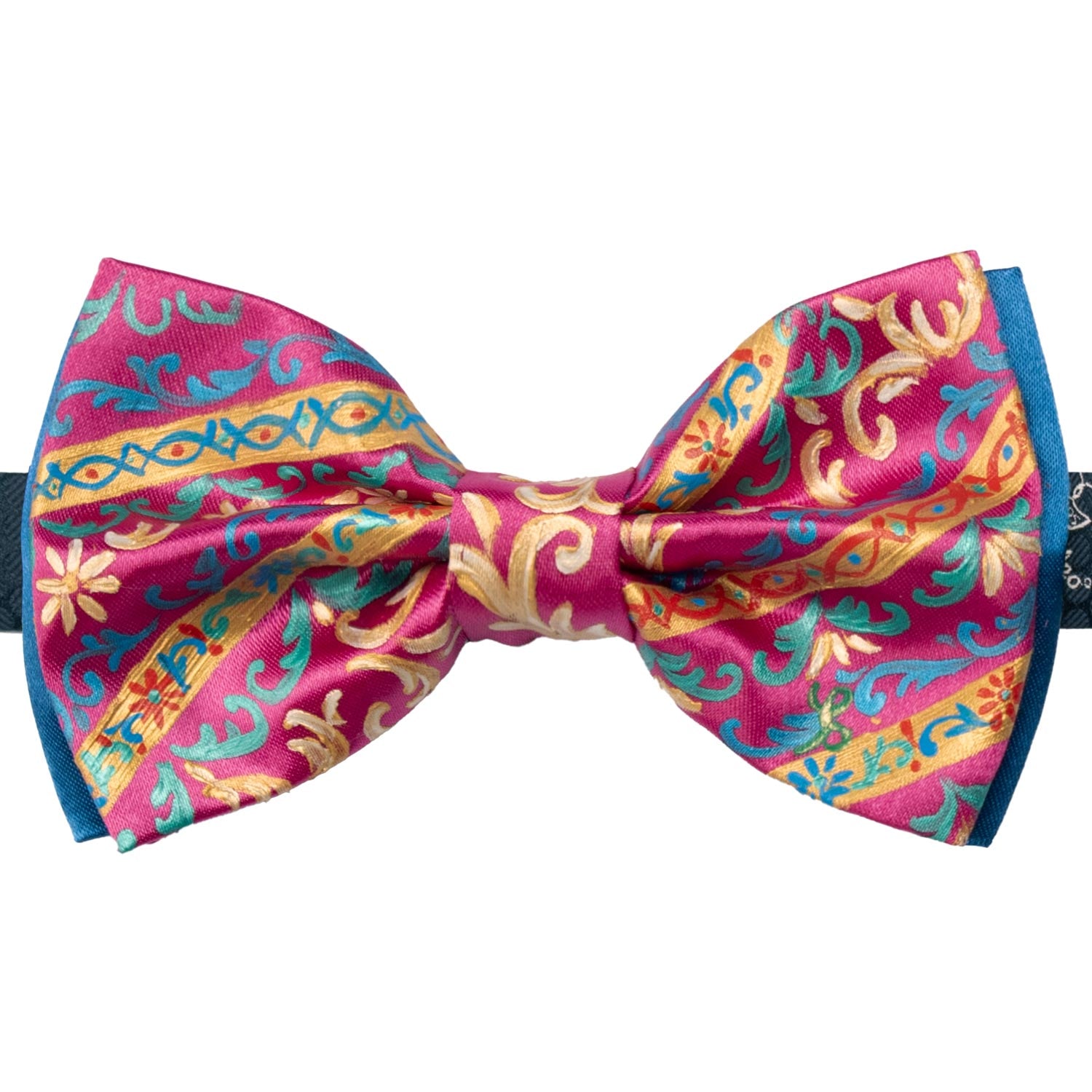 Papillon Siciliano Sartoriale Fucsia Dipinto a Mano by Giovanna Perricone PS264 Made in Italy Graffeo Cravatte