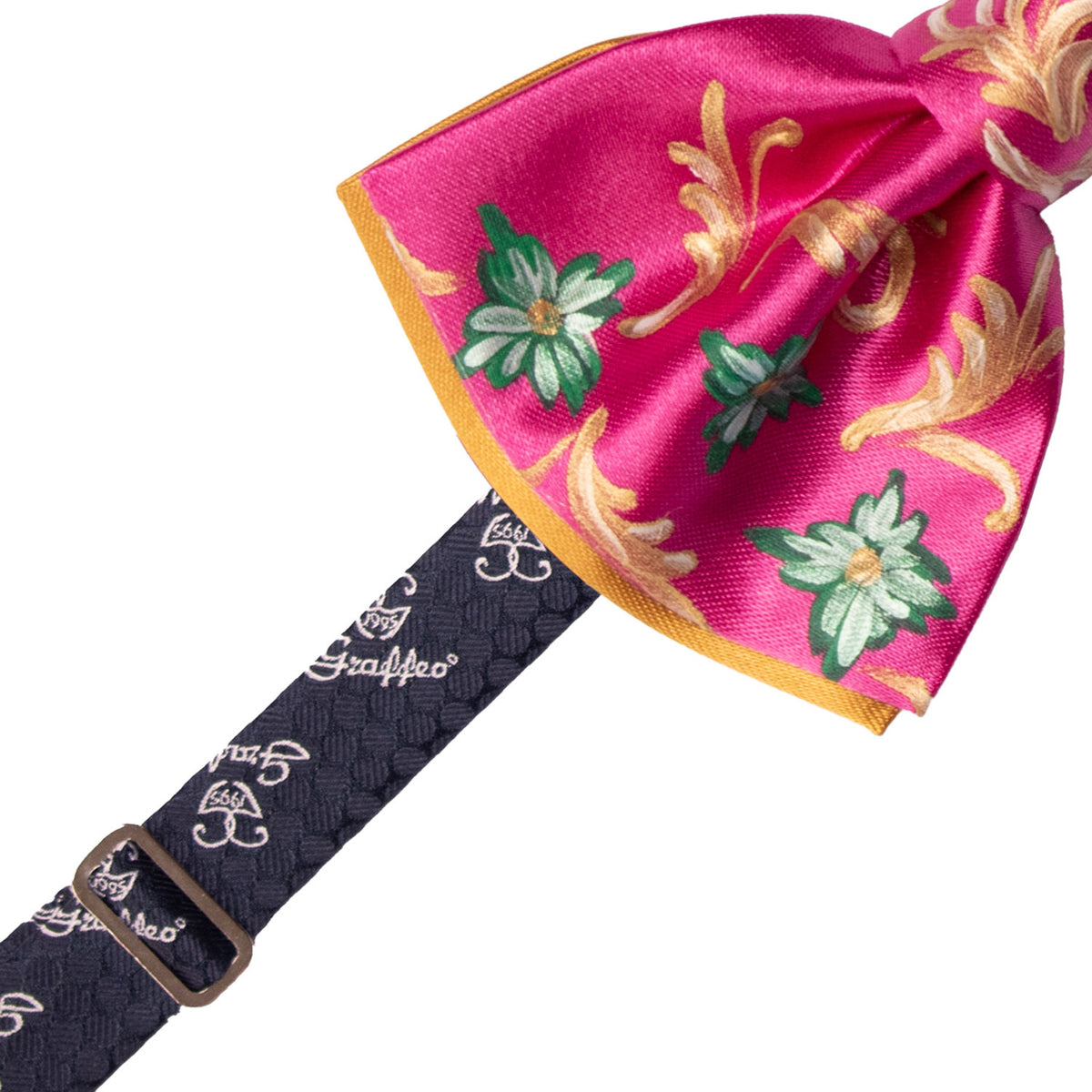 Papillon Siciliano Sartoriale Fucsia Dipinto a Mano by Giovanna Perricone PS314 Made in Italy Graffeo Cravatte Pre-Tied