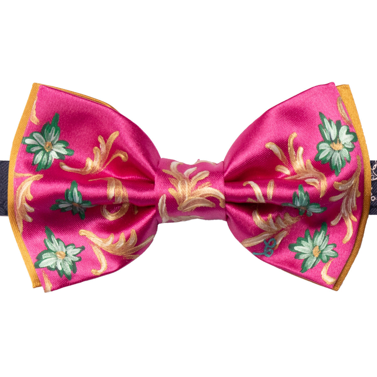 Papillon Siciliano Sartoriale Fucsia Dipinto a Mano by Giovanna Perricone PS314 Made in Italy Graffeo Cravatte
