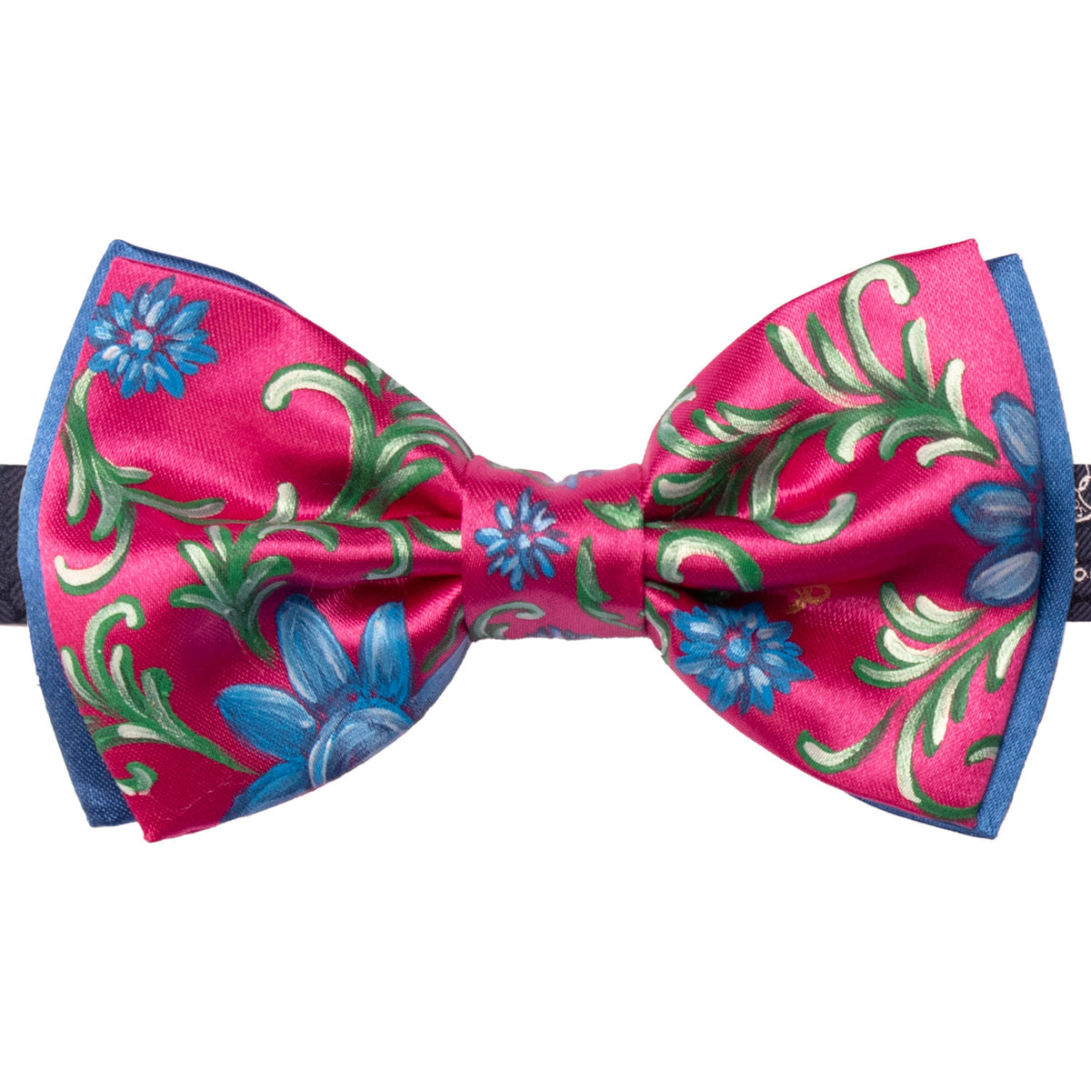 Papillon Siciliano Sartoriale Fucsia Dipinto a Mano by Giovanna Perricone PS318 Made in Italy Graffeo Cravatte