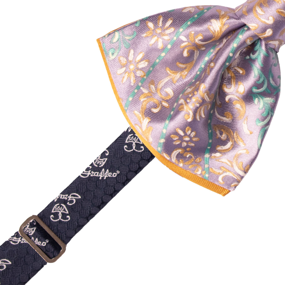 Papillon Siciliano Sartoriale Lilla Dipinto a Mano by Giovanna Perricone PS315 Made in Italy Graffeo Cravatte Pre-Tied