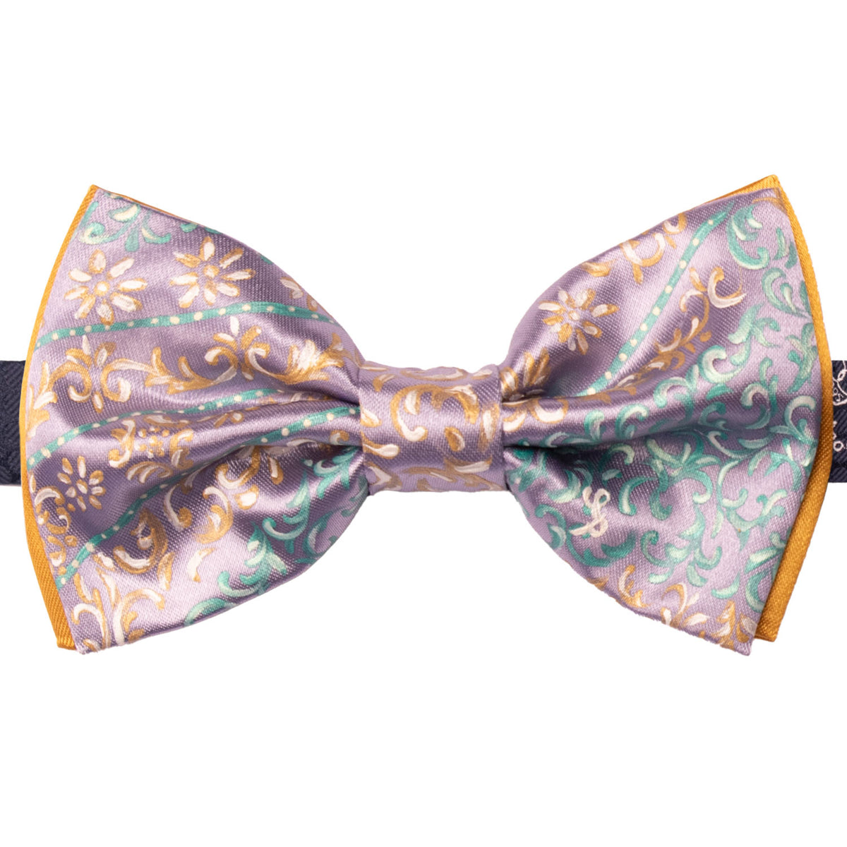 Papillon Siciliano Sartoriale Lilla Dipinto a Mano by Giovanna Perricone PS315 Made in Italy Graffeo Cravatte
