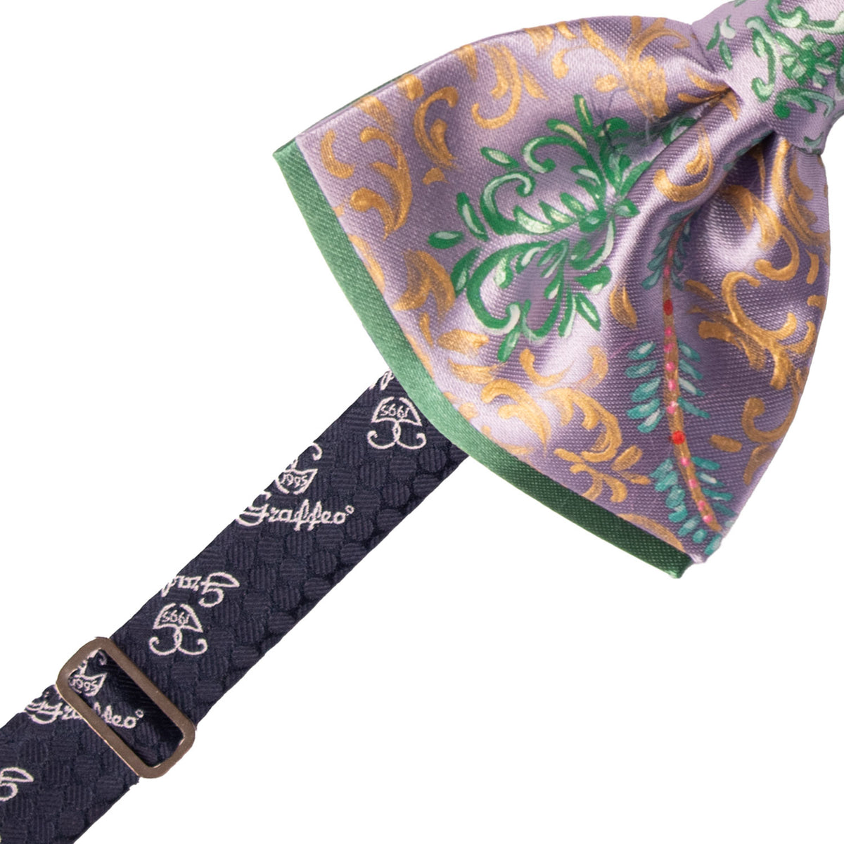 Papillon Siciliano Sartoriale Lilla Dipinto a Mano by Giovanna Perricone PS322 Made in Italy Graffeo Cravatte Pre-Tied