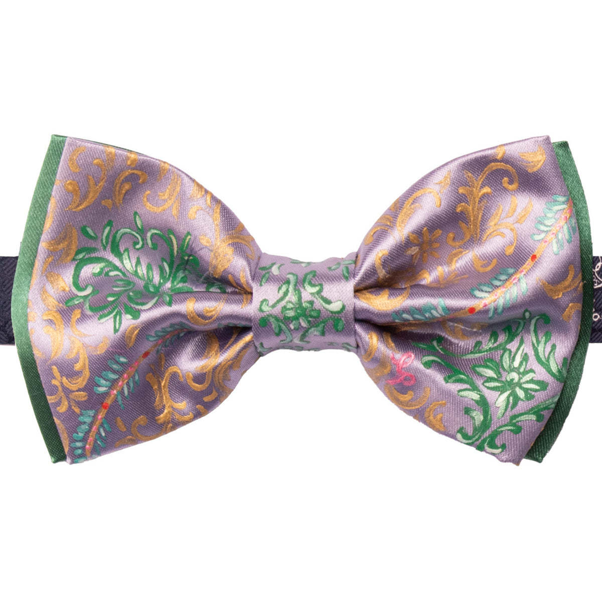 Papillon Siciliano Sartoriale Lilla Dipinto a Mano by Giovanna Perricone PS322 Made in Italy Graffeo Cravatte